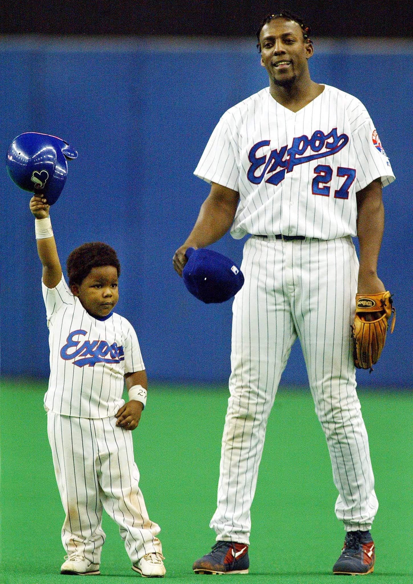 Vladimir Guerrero fils était un enfant quand, le 29 septembre 2002, il avait accompagné son père sur le terrain du Stade olympique, à Montréal.