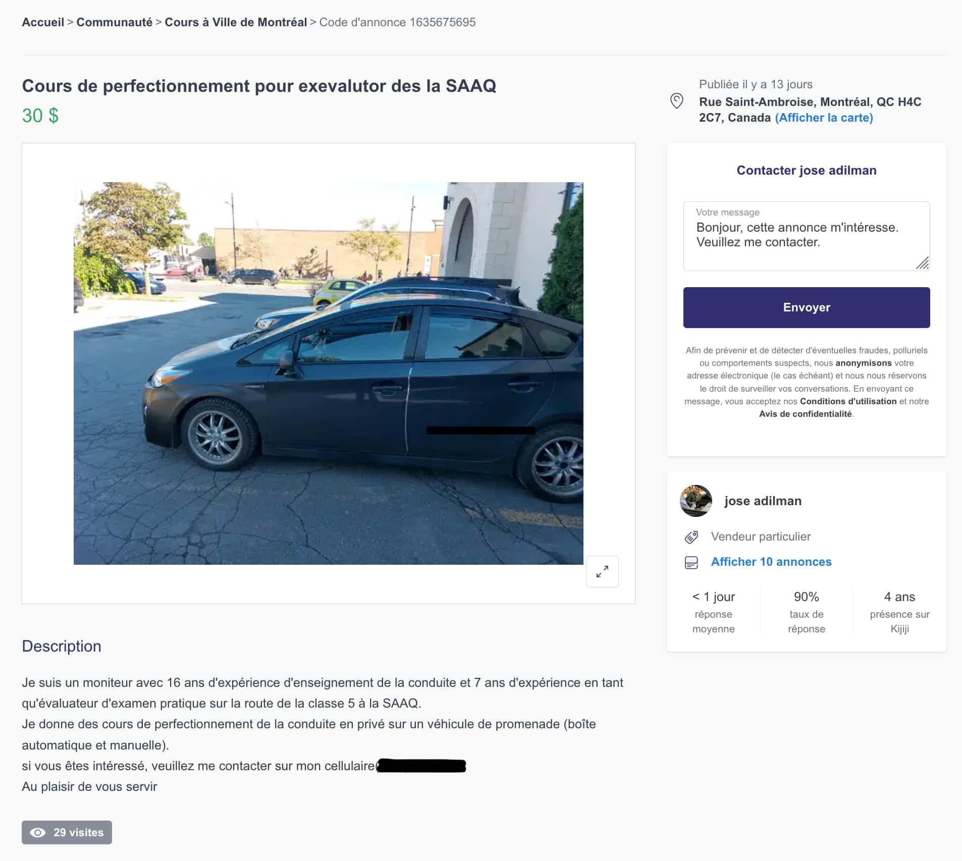 Photo tirée du site kijiji. https://www.kijiji.ca/v-view-details.html?adId=1635675695