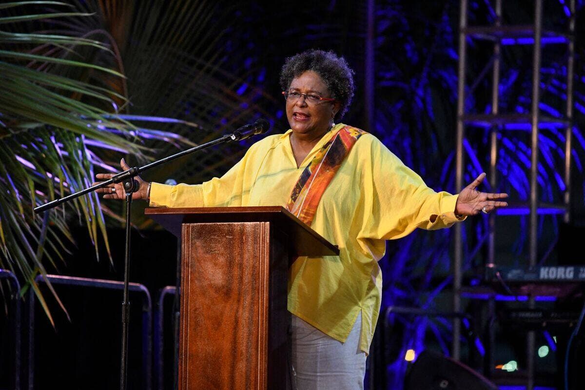 La première ministre de la Barbade, Mia Amor Mottley.