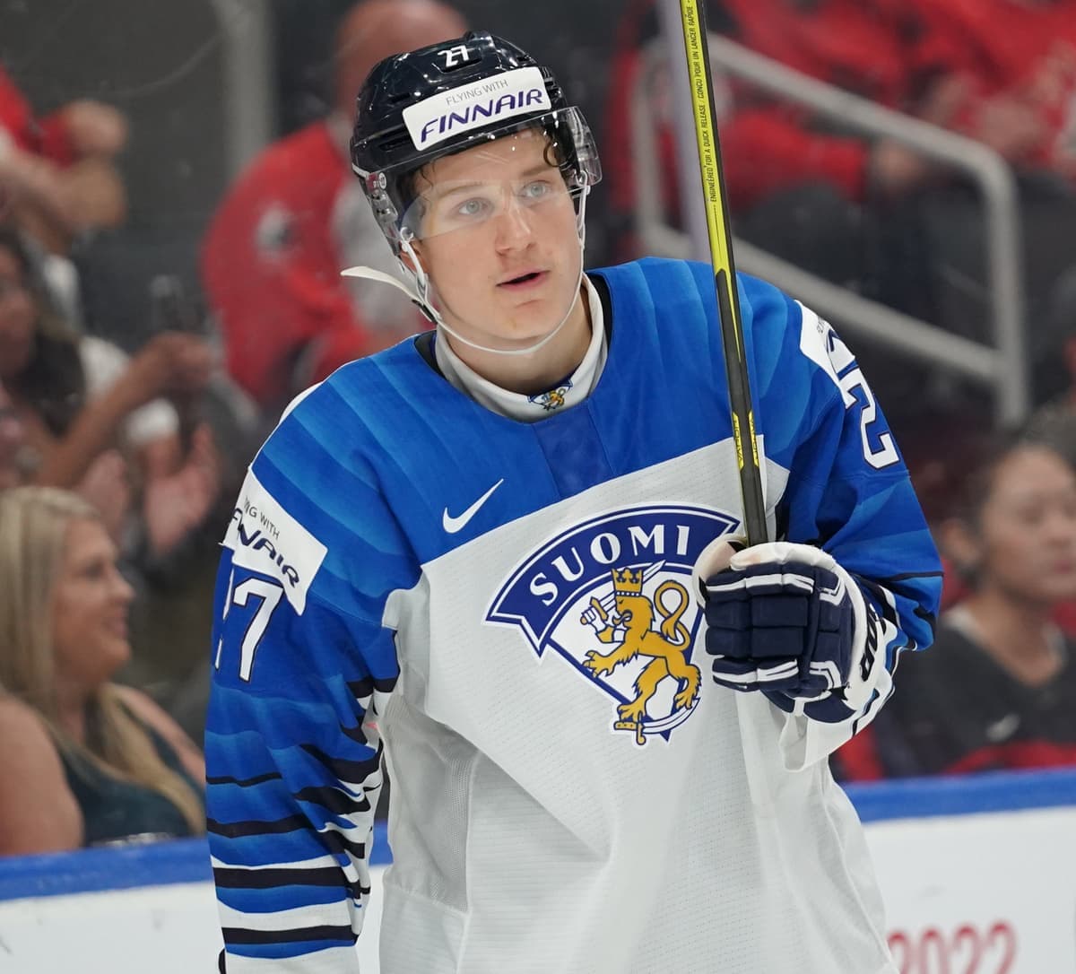 Oliver Kapanen lors d’un match de la Finlande en début de semaine.