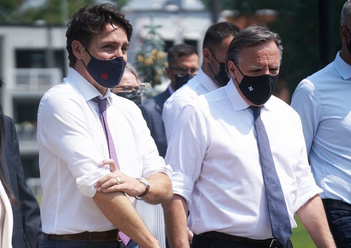 Les premiers ministres Justin Trudeau et François Legault