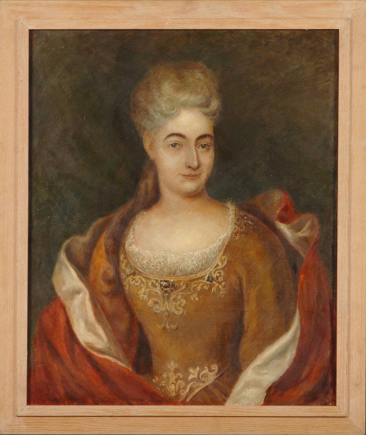 Artiste inconnu (Olivier Flornoy) ? Portrait attribué à Madame Claude-Michel Bégon de la Cour, née Marie-Élisabeth Rocbert de la Morandière,vers 1930, Huile sur toile, 72,5 x 60 cm