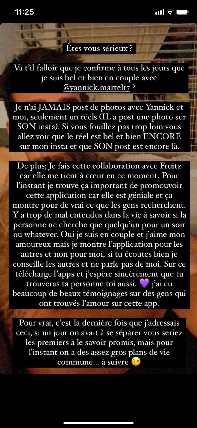 Capture d'écran Instagram