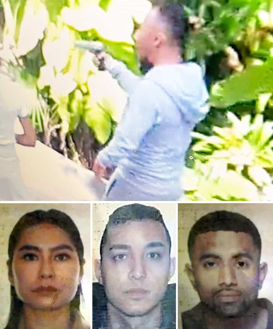 L’homme qui a tiré cinq fois et touché mortellement deux des trois victimes originaires du Canada est toujours en fuite. En mortaise, Jessica Sahadee Ceara Yari, blessée pendant l’attaque ainsi que Robert James Dihn et Thomas Abraham Cherukara, qui ont été tués.