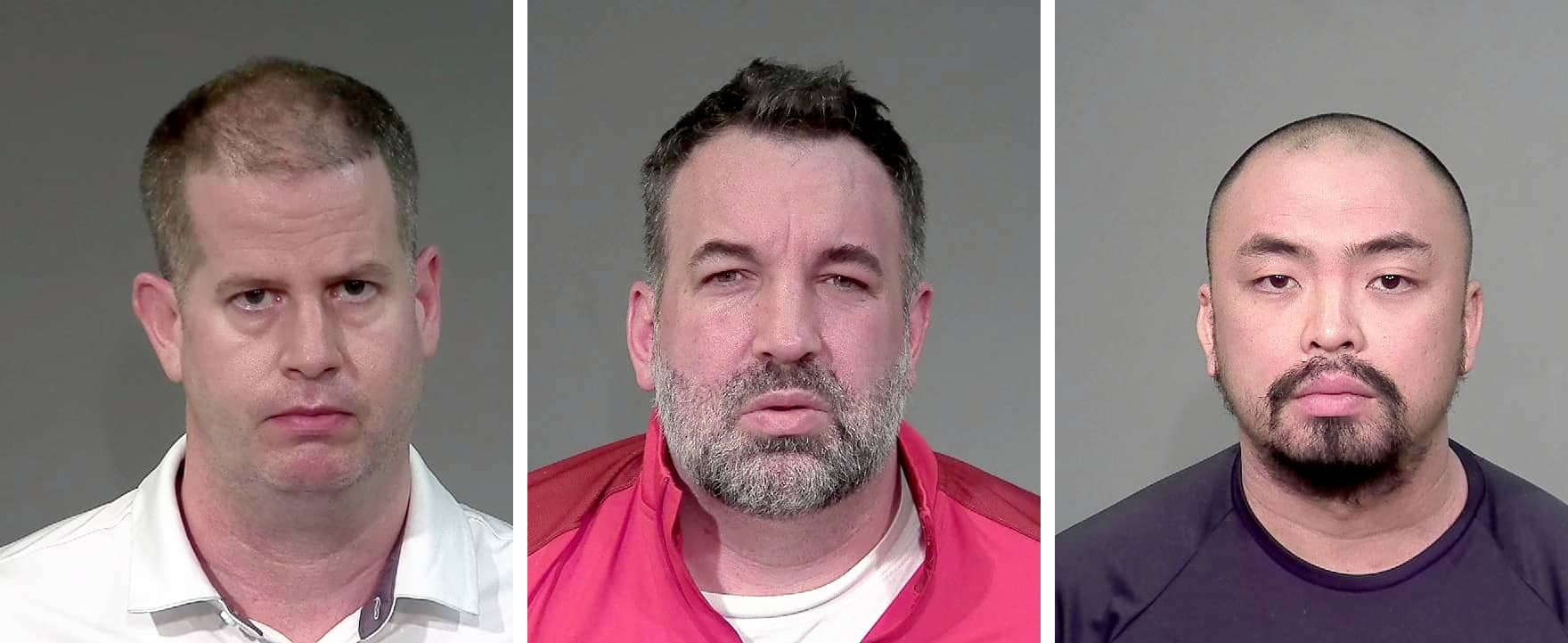 Les coachs de basketball Daniel Lacasse (à gauche) et Charles-Xavier Boislard (au centre), âgés de 43 ans, ainsi que Robert Luu (à droite), 31 ans, tous de l’École secondaire Saint-Laurent, sont accusés de crimes sexuels contre des mineures.