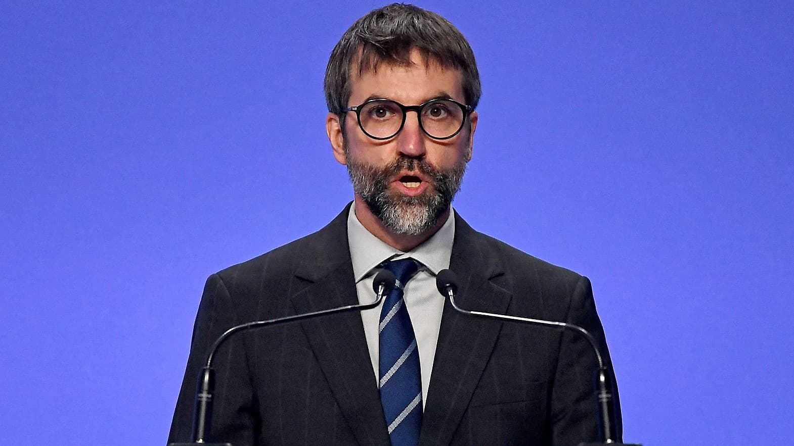 Le ministre de l’Environnement et du Changement climatique, Steven Guilbeault, lors de la COP26 à Glasgow, le 12 novembre.