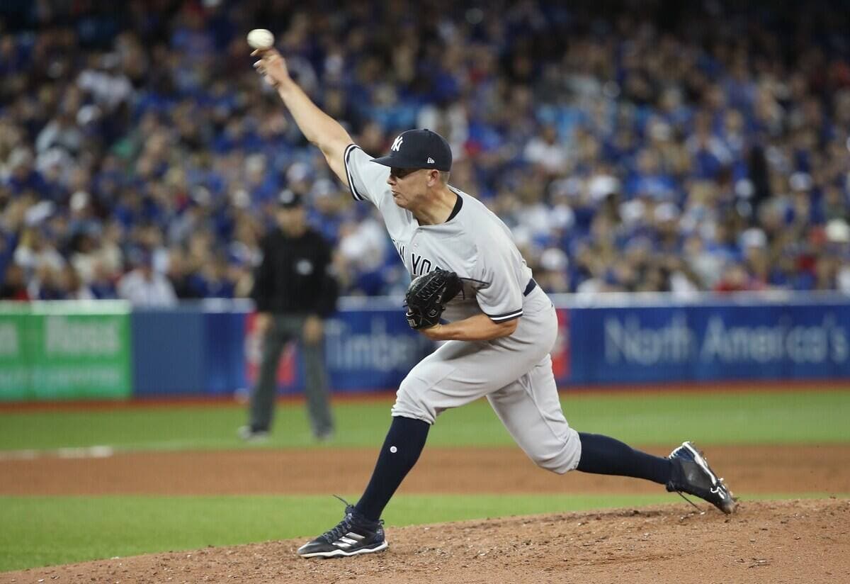 Chad Green, alors qu'il portait les couleurs des Yankees de New York.