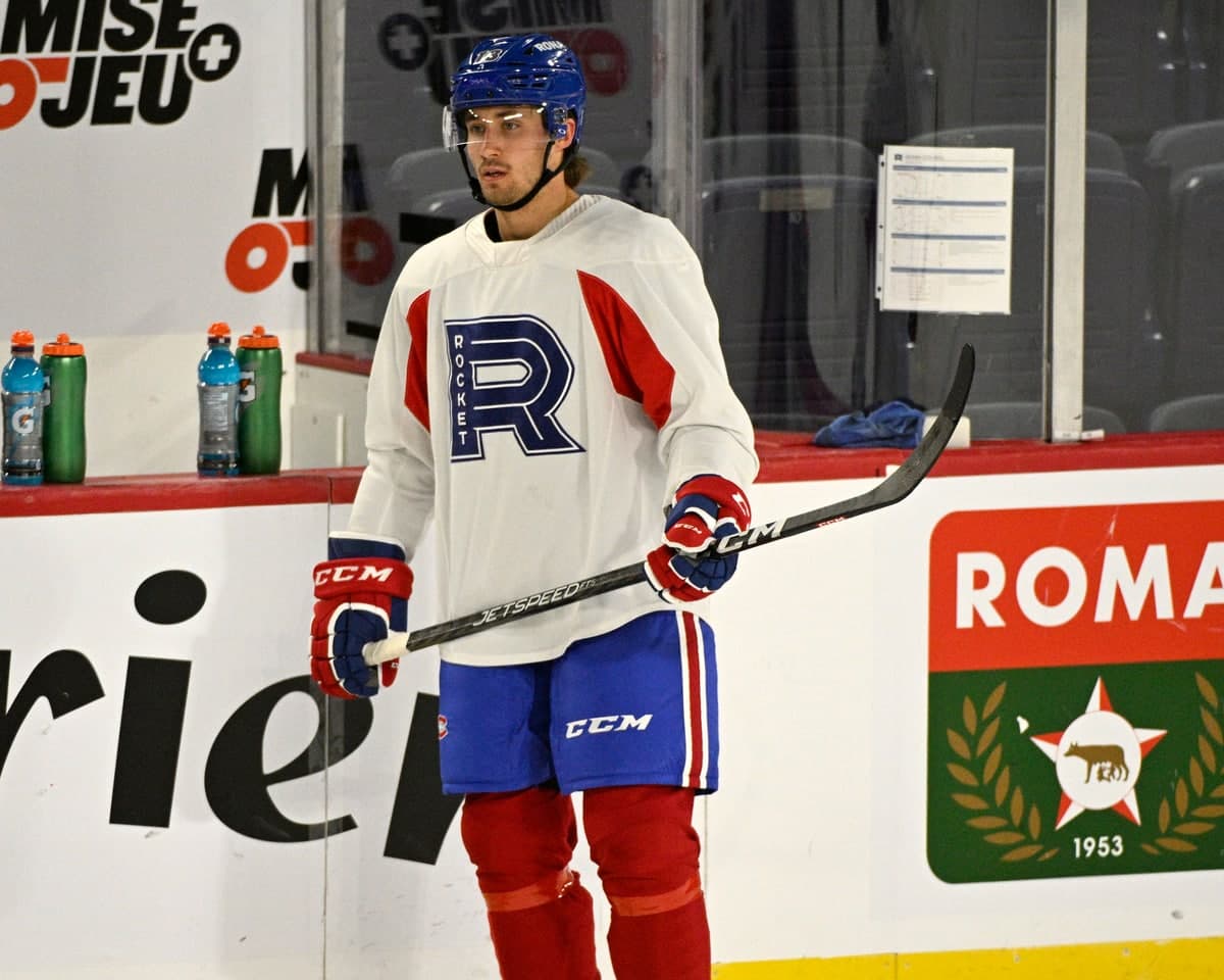 Nicolas Beaudin a participé à son premier entraînement avec le Rocket de Laval, jeudi à la Place Bell.