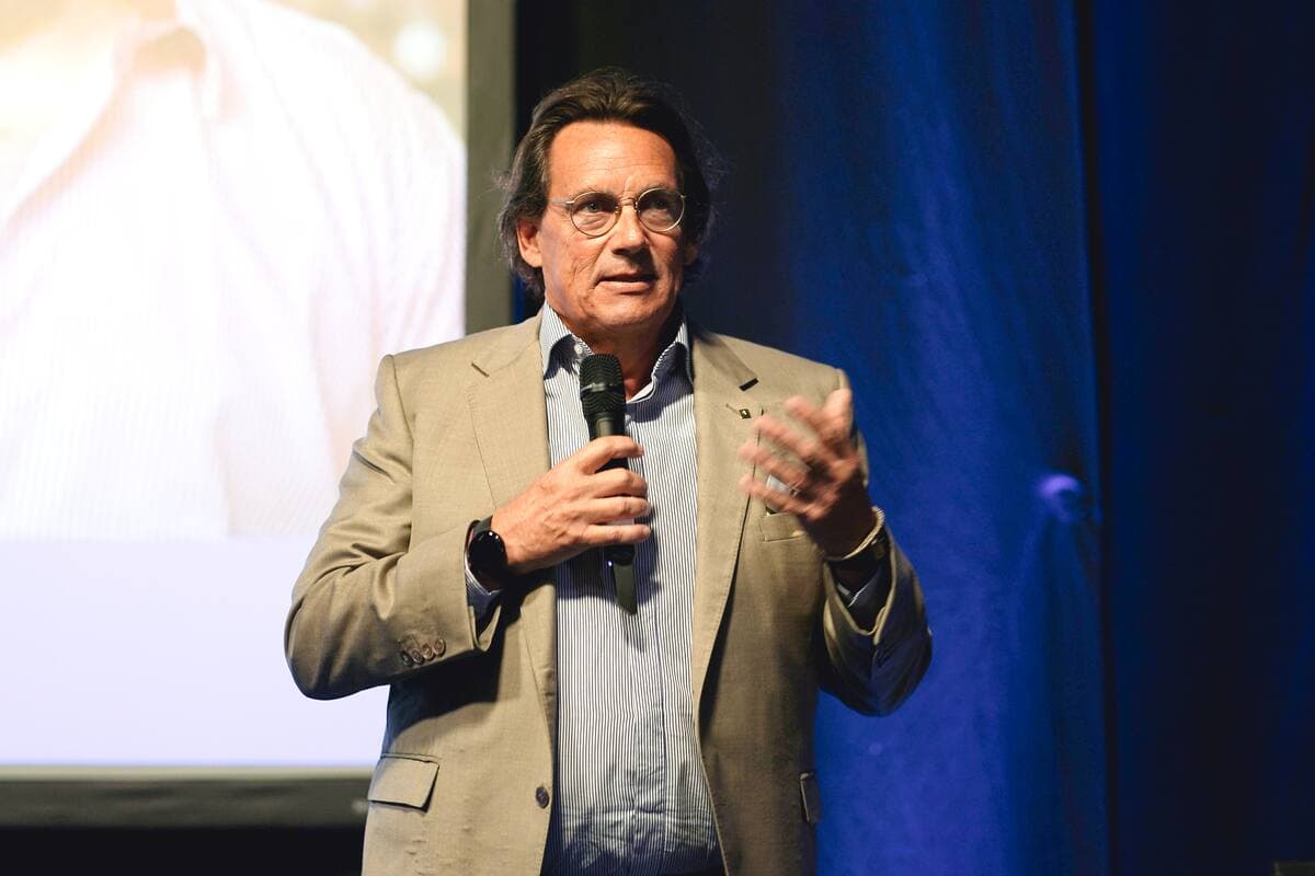 Pierre Karl Péladeau lors du lancement de programmation de TVA, mardi.