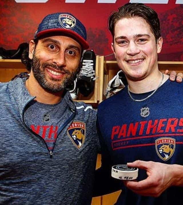 Samuel et Roberto Luongo, quelques semaines après les débuts officiels du jeune homme dans la LNH.