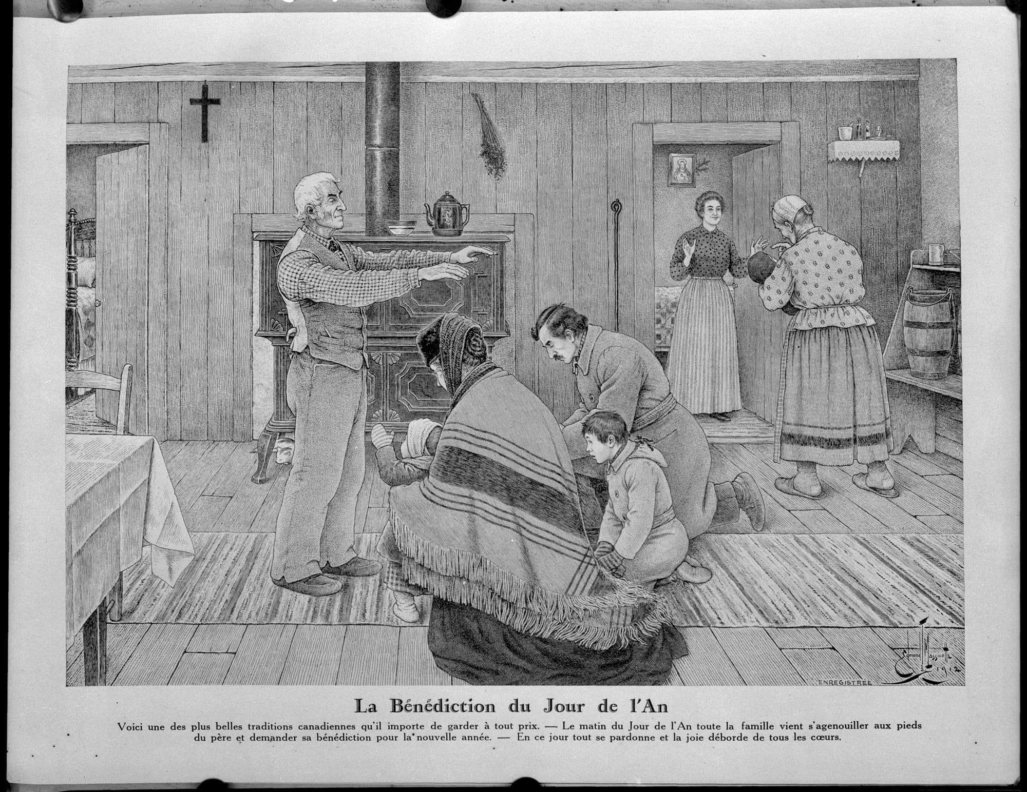 La bénédiction paternelle du jour de l’An, reproduction, 1942.