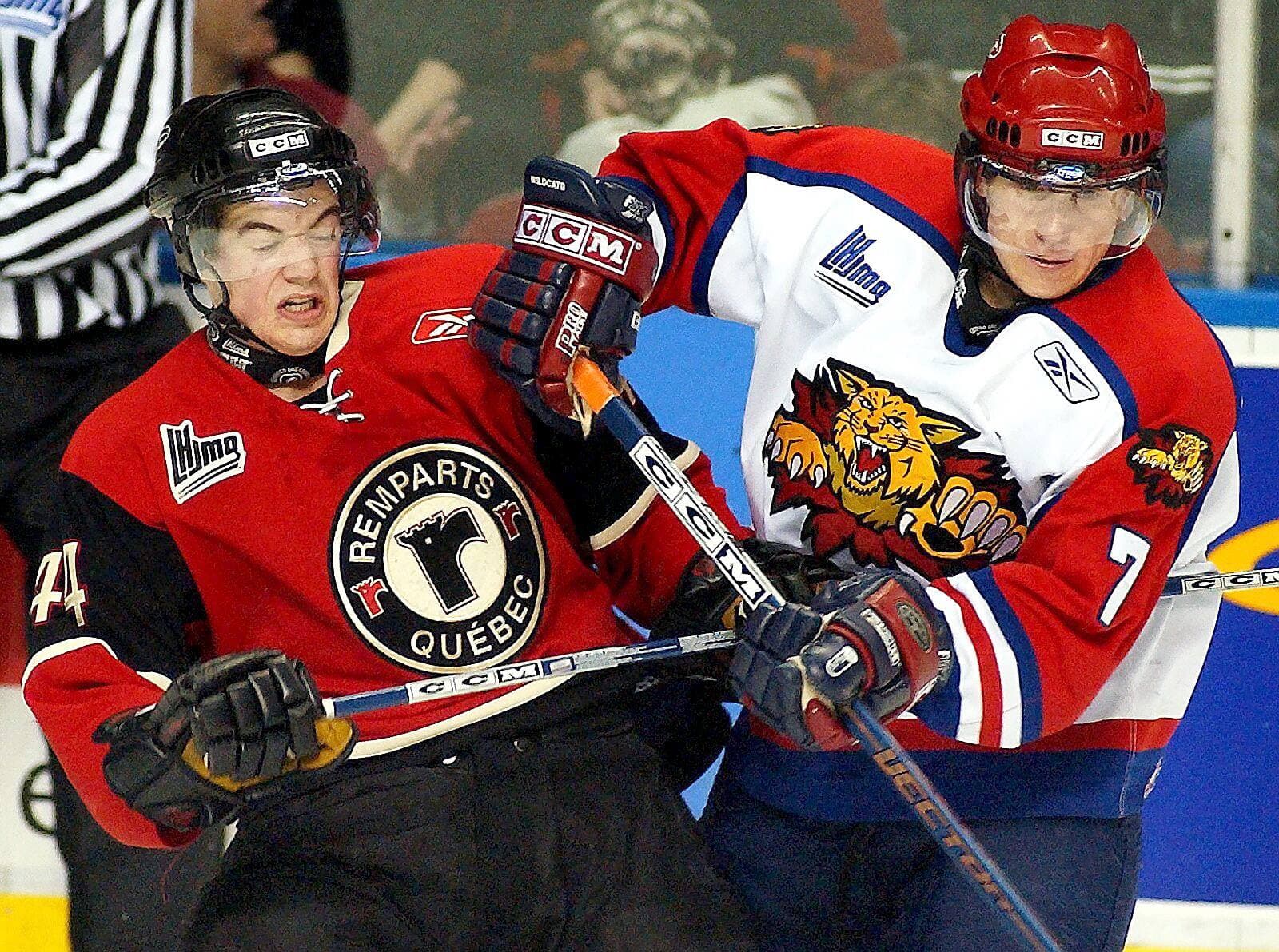 Marc-Édouard Vlasic durant la saison 2004-2005, un an avant qu'il remporte la coupe Memorial avec les Remparts.