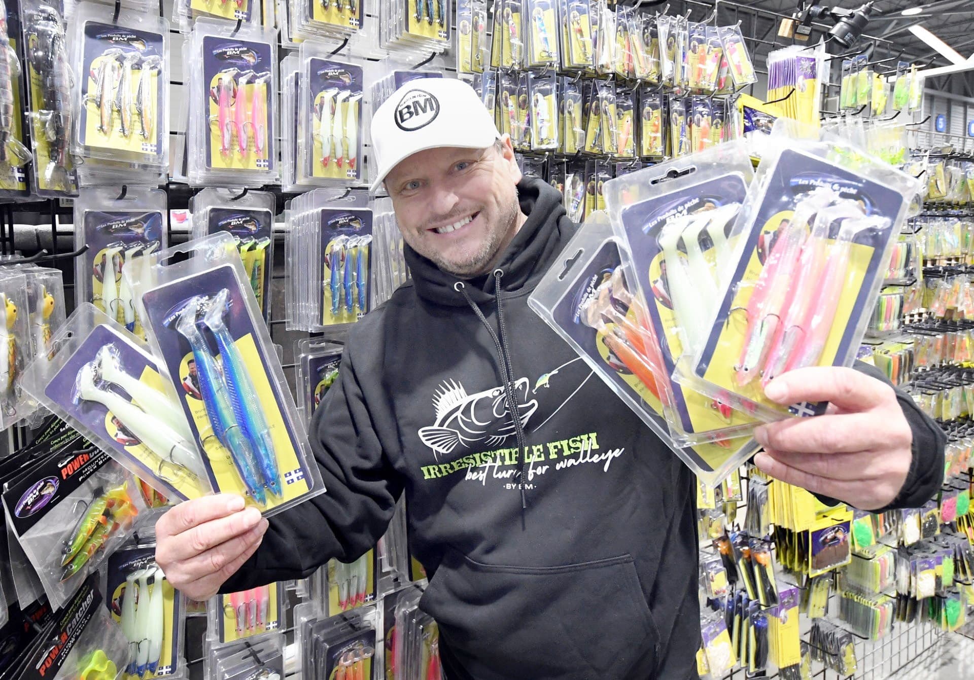 Dans sa gamme de leurres, Bruno Morency en a créé plusieurs spécifiquement pour la pêche du bar rayé. Ils sont très efficaces.