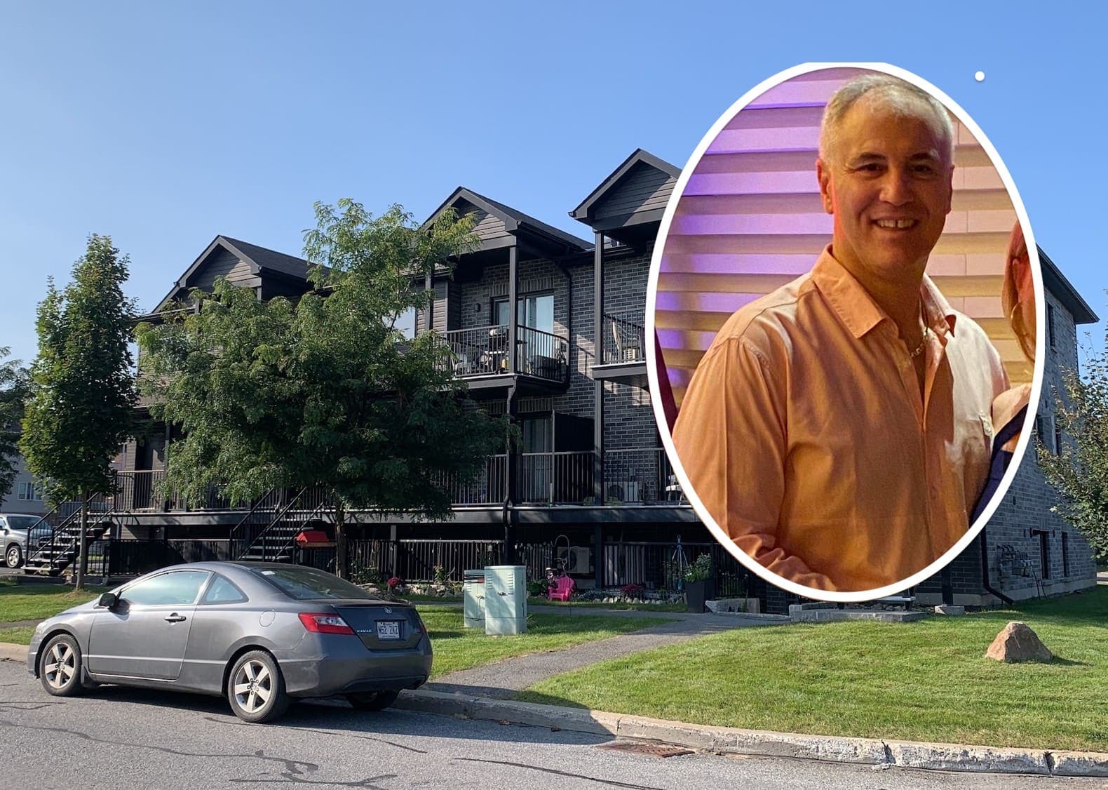 Portrait du propriétaire Luigi Matteucci, condamné pour une reprise de logement de mauvaise foi à Gatineau. En arrière-plan, le logement où habitait le couple de sexagénaires expulsés.