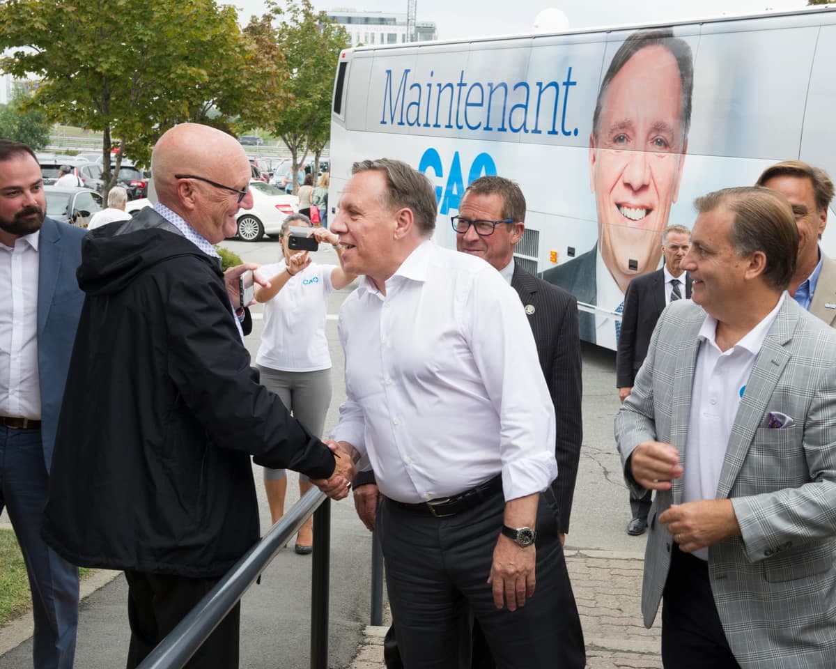 François Legault lors des élections provinciales de 2018.