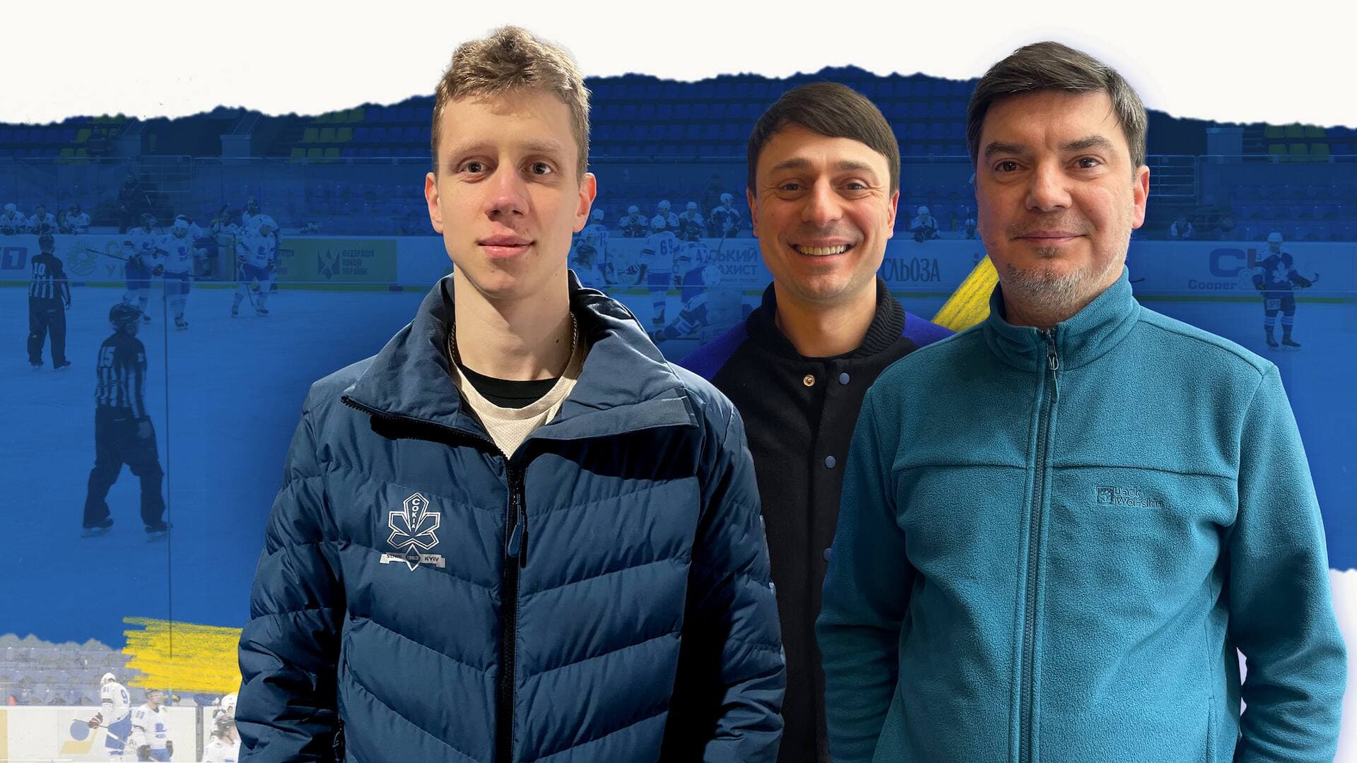 De gauche à droite : Yevgeni Govorushko, Georgii Zubko et Konstantin Simchuk