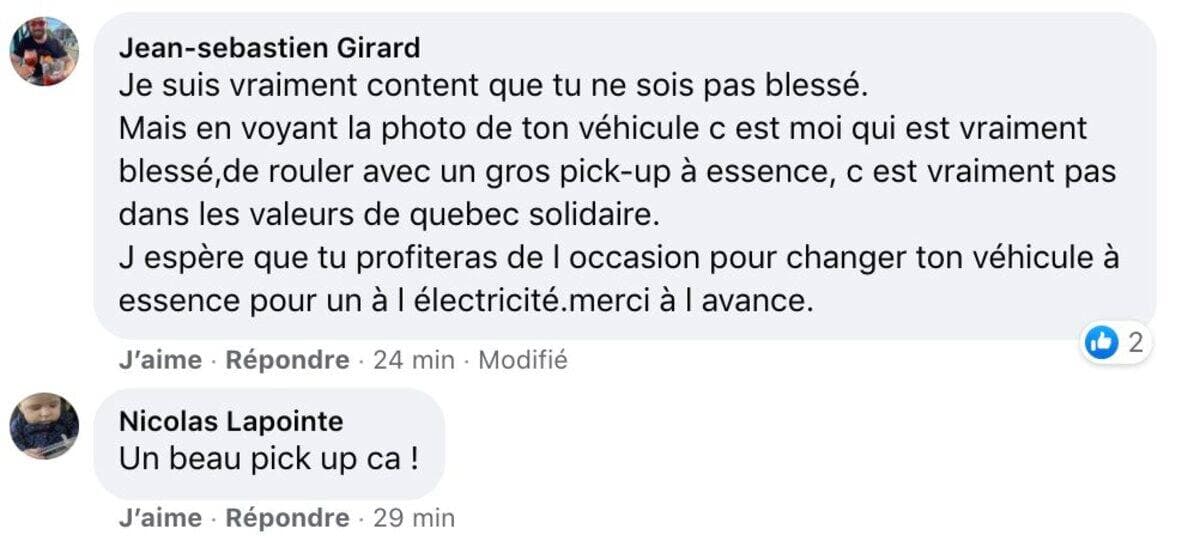 capture d'écran facebook