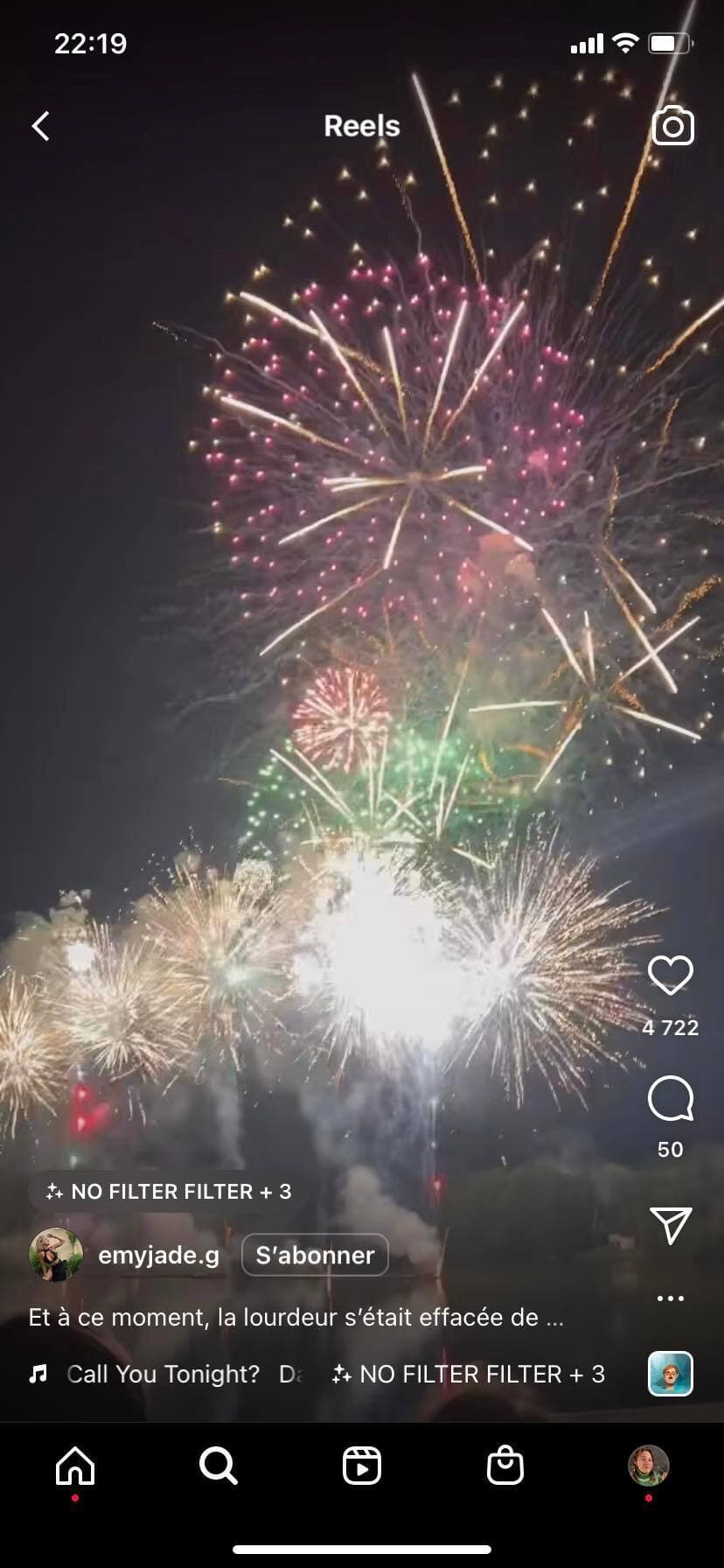 Capture d'écran Instagram