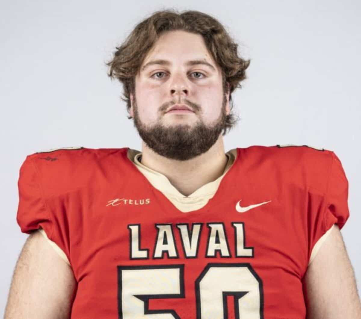 Maxime Boivin, condamné le 29 avril 2024 à six mois de prison pour possession de pornographie juvénile. Le jeune homme de 20 ans était un membre de l'équipe de football du Rouge et Or avant d'être expulsé en raison de l'accusation qui pesait contre lui.
Crédit photo: Pierre-Paul Biron, Journal de Québec