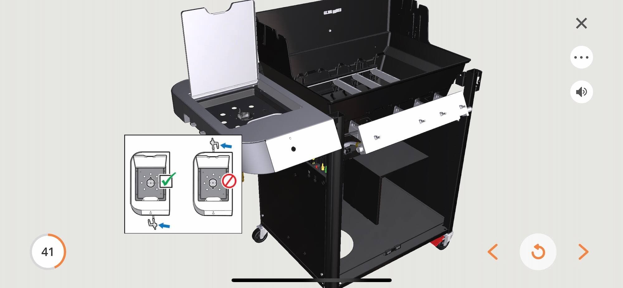 Une application mobile permet de consulter des plans 3D du barbecue étape par étape lors de l’installation.