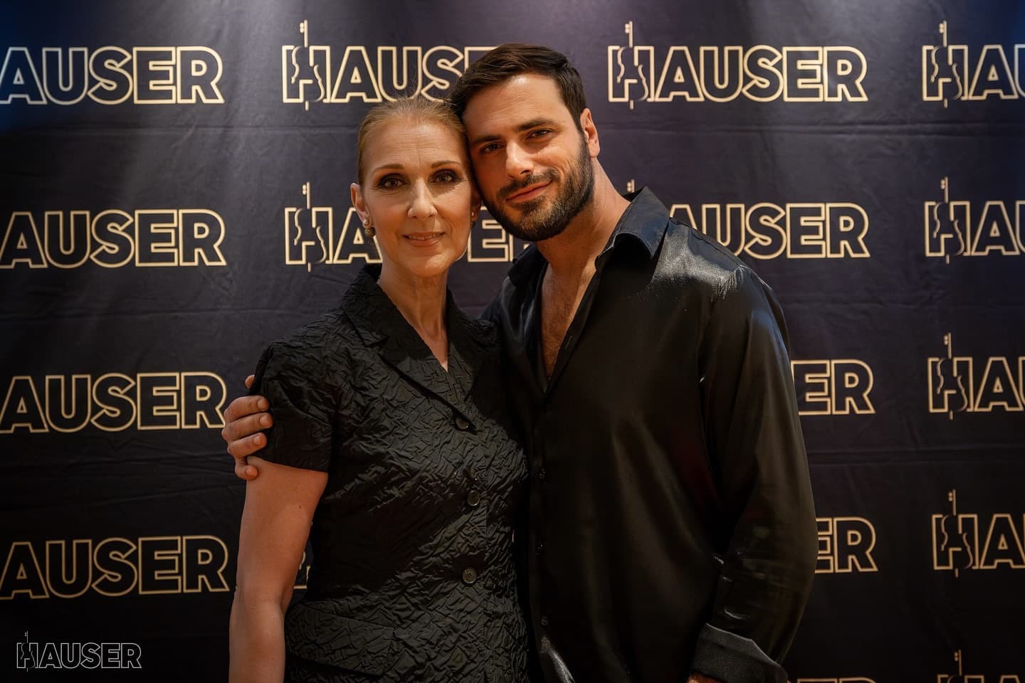 Céline Dion, avec un de ses fils, lors du spectacle de Hauser, le samedi 22 juin 2024 à Las Vegas.