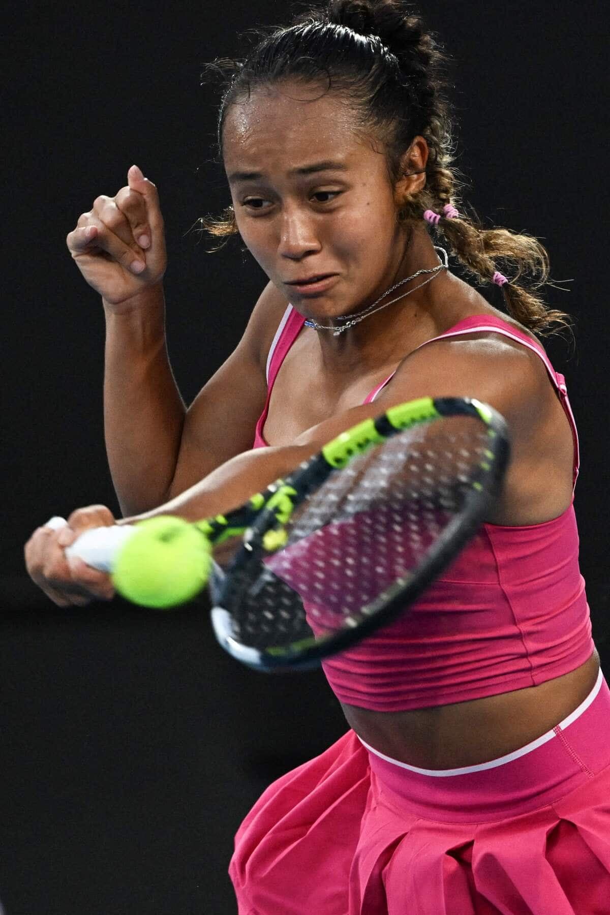 Leylah Fernandez lors des derniers Internationaux d'Australie, en janvier.