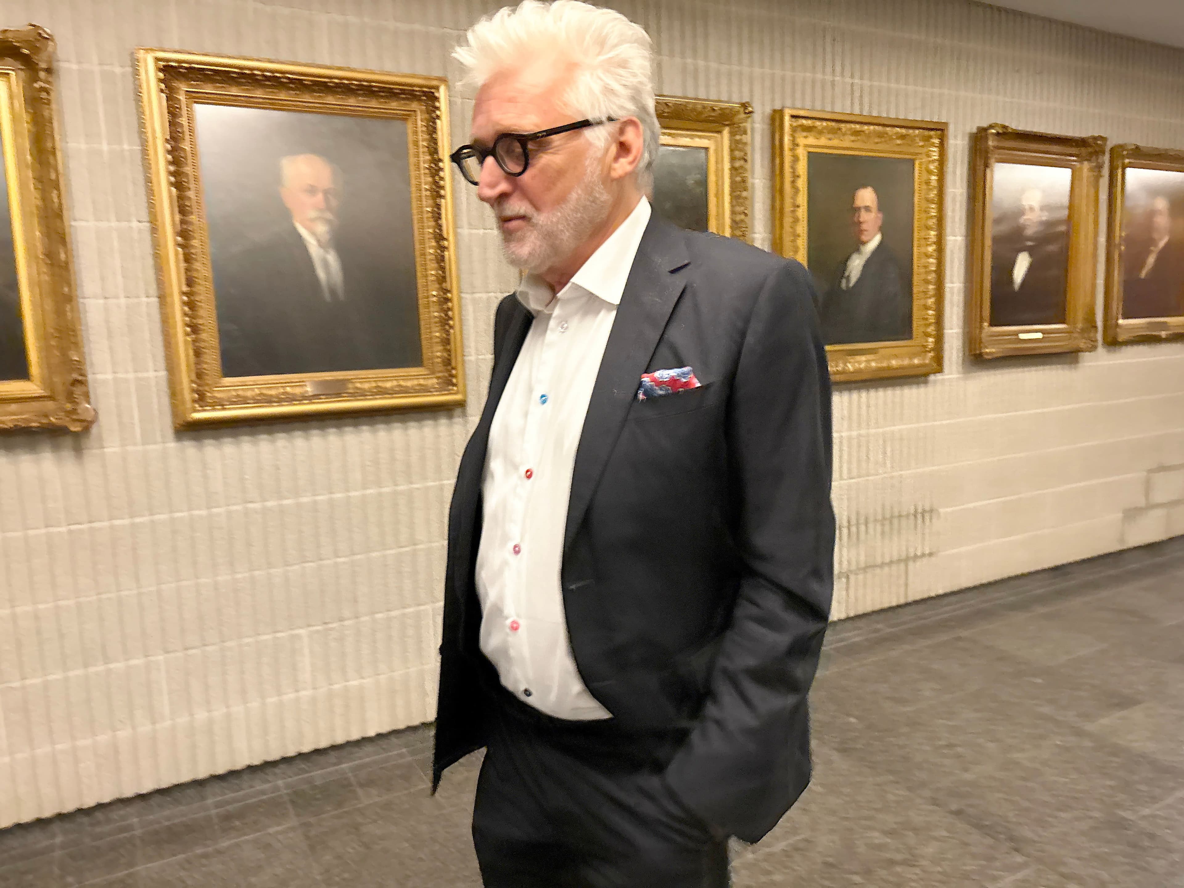 Gilbert Rozon, vendredi 29 août 2025, à son procès civil contre neuf femmes qui lui réclament 14M$ pour des allégations de harcèlement et d'agressions sexuelles. PHOTO MICHAËL NGUYEN