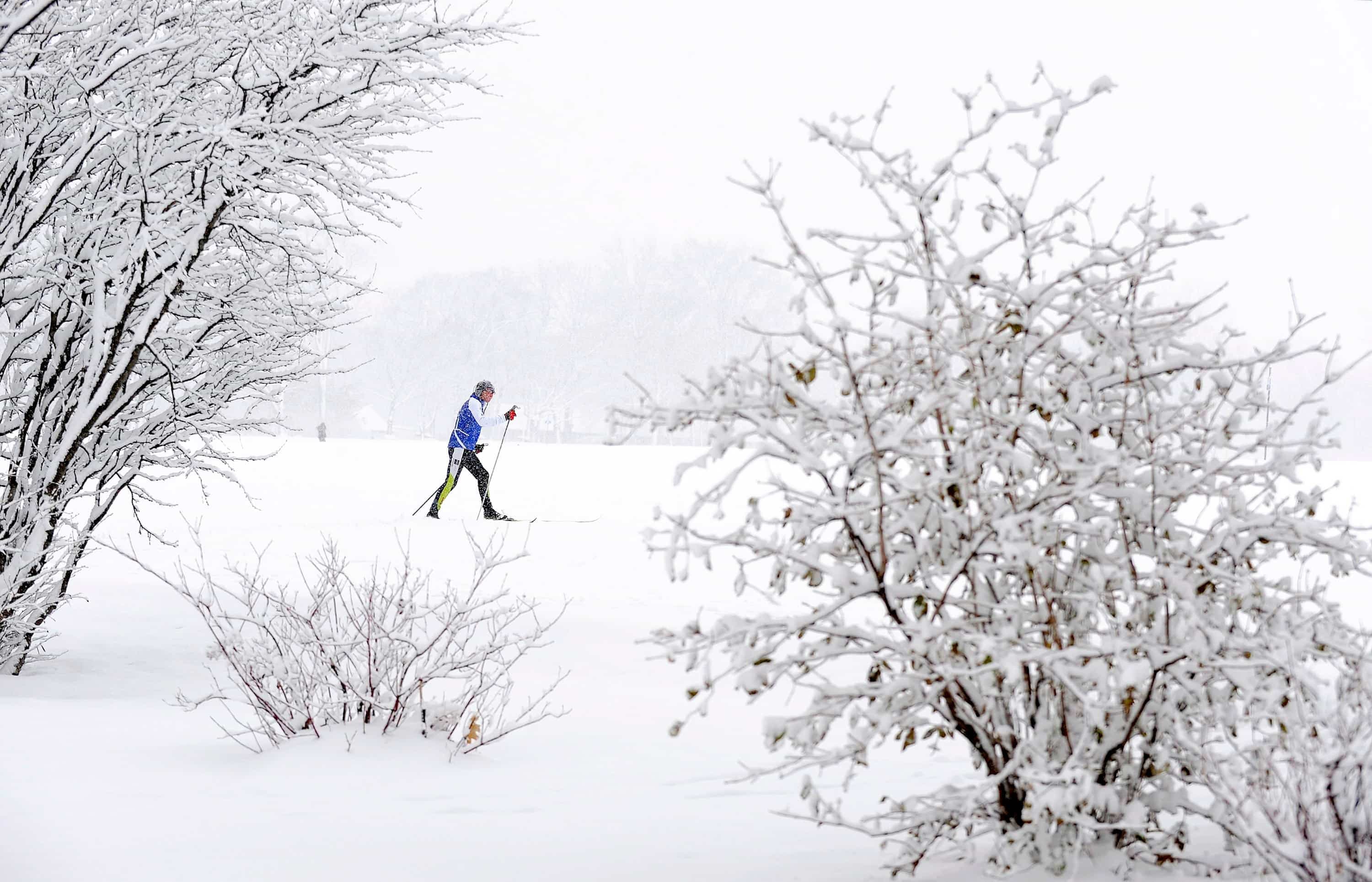 Un skieur de fond sur les plaines d’Abraham.