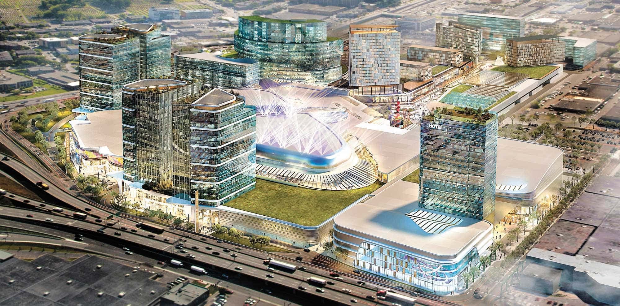 Une fois le projet Royalmount complété, il faudra 25 minutes de plus pour franchir une distance de 6 km vers l’Est sur l’A40, qu’on voit au bas de cette illustration.