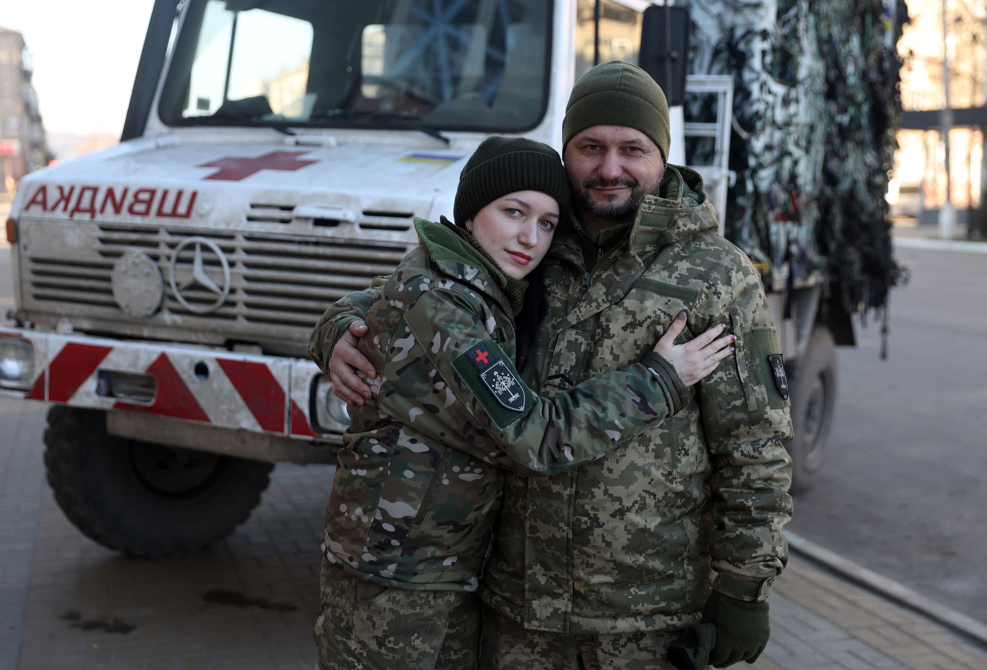 Marta Syntchina, 25 ans, et son père Ivan Syntchine, en janvier dernier.