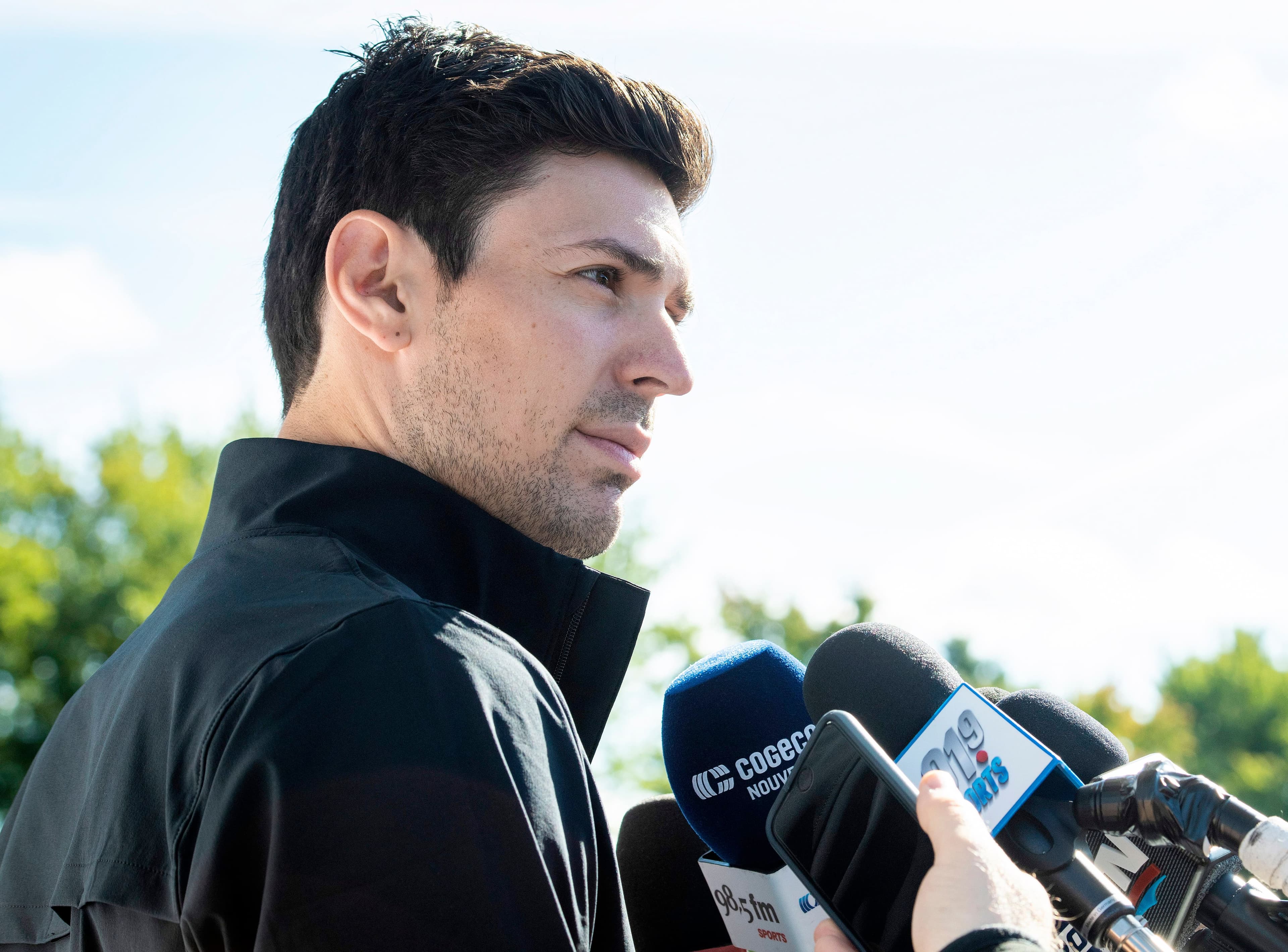 Carey Price lors d’un point de presse, en septembre 2019, lors du Tournoi de golf annuel pour la Fondation des Canadiens pour l’enfance.