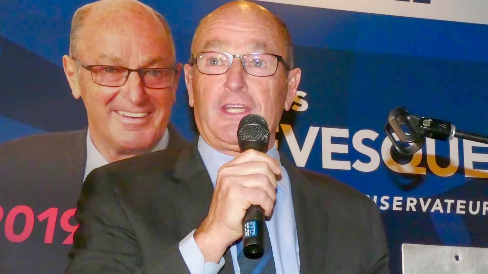 Yves Lévesque lors de sa défaite au fédéral en 2019.