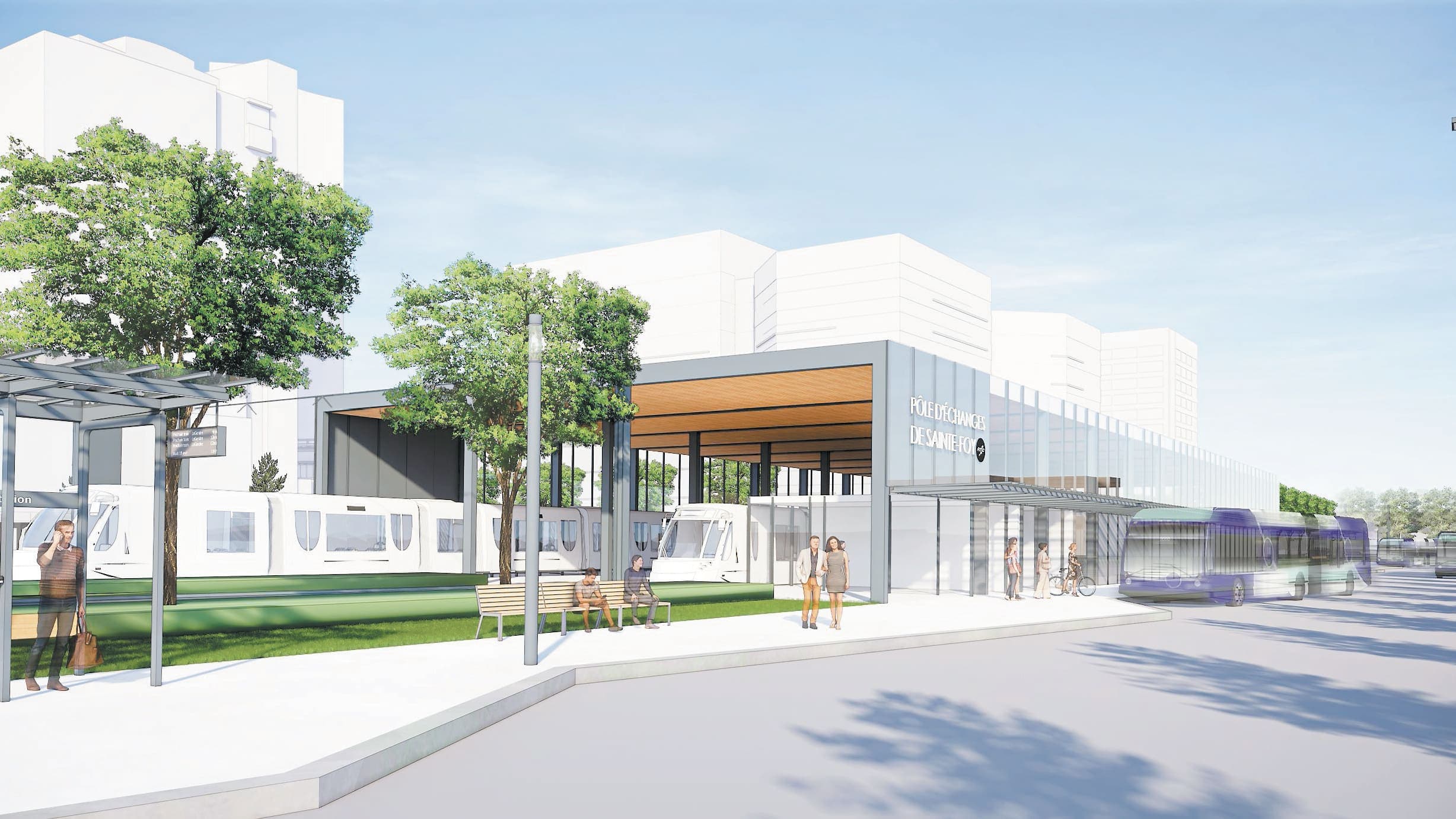 Une représentation de ce à quoi pourrait ressembler le futur pôle d’échanges de Sainte-Foy.