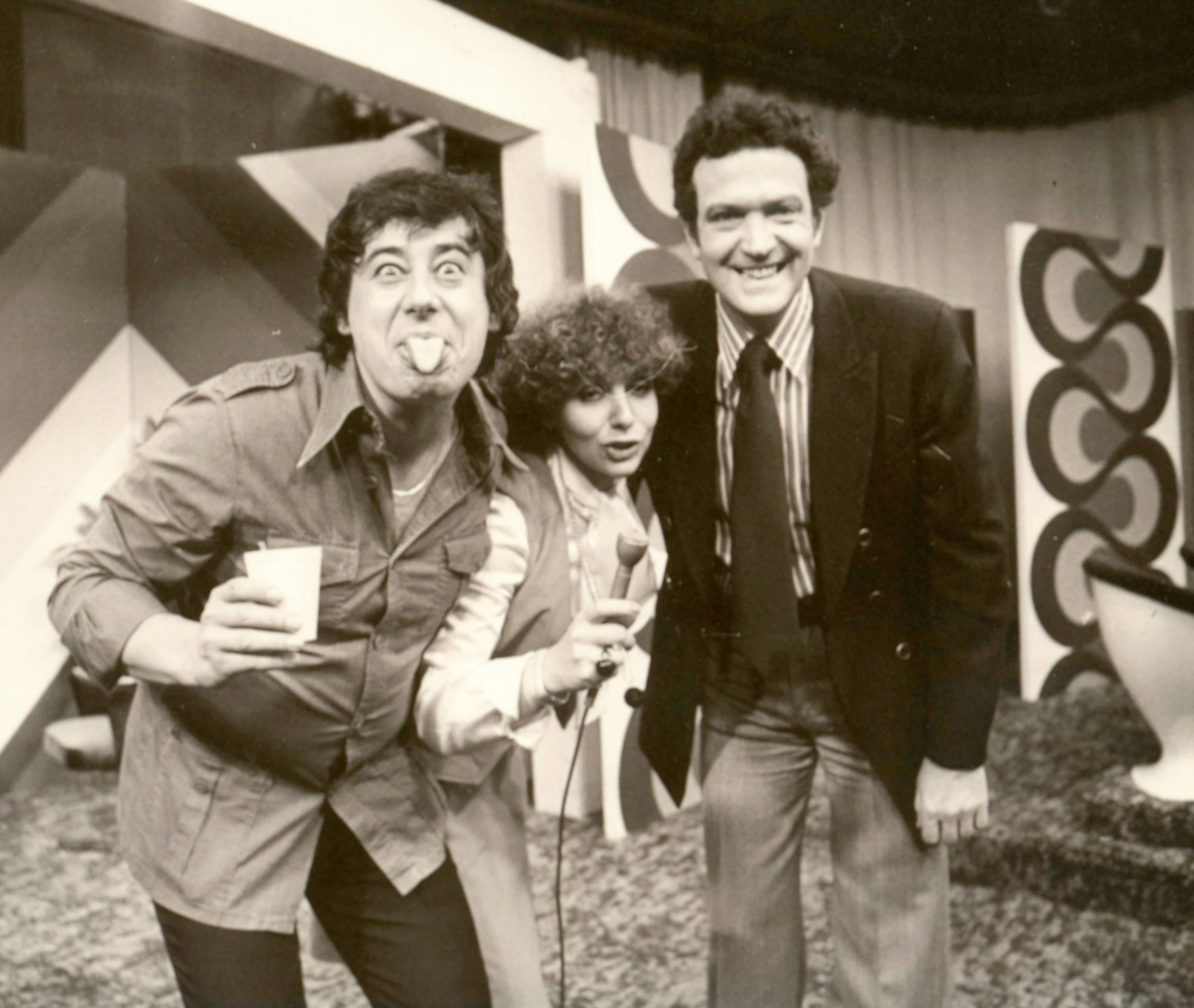 Roger Giguère, Shirley Théroux et Pierre Marcotte dans l’émission Les Tannants, diffusée à Télé-Métropole, dans les années 1970.