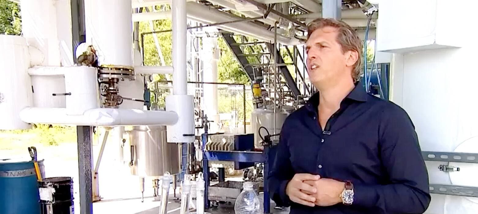 Daniel Solomita, le grand patron de Loop Industries, au moment de l’annonce d’un appui financier de 4,6 millions de dollars de l’État québécois, en septembre 2019.