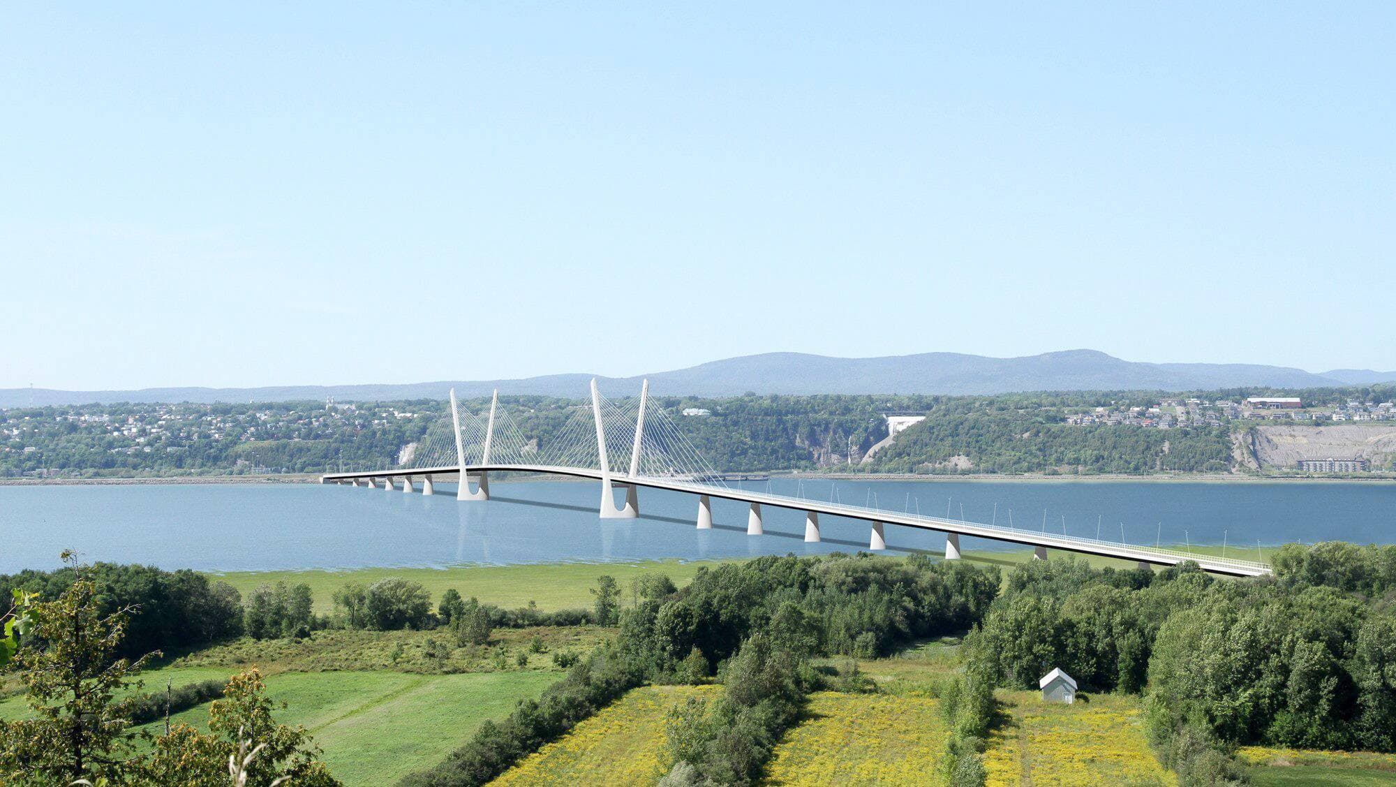 Le nouveau pont à haubans d’une longueur de 2,1 km sera situé 120 mètres à l’ouest de l’actuel.