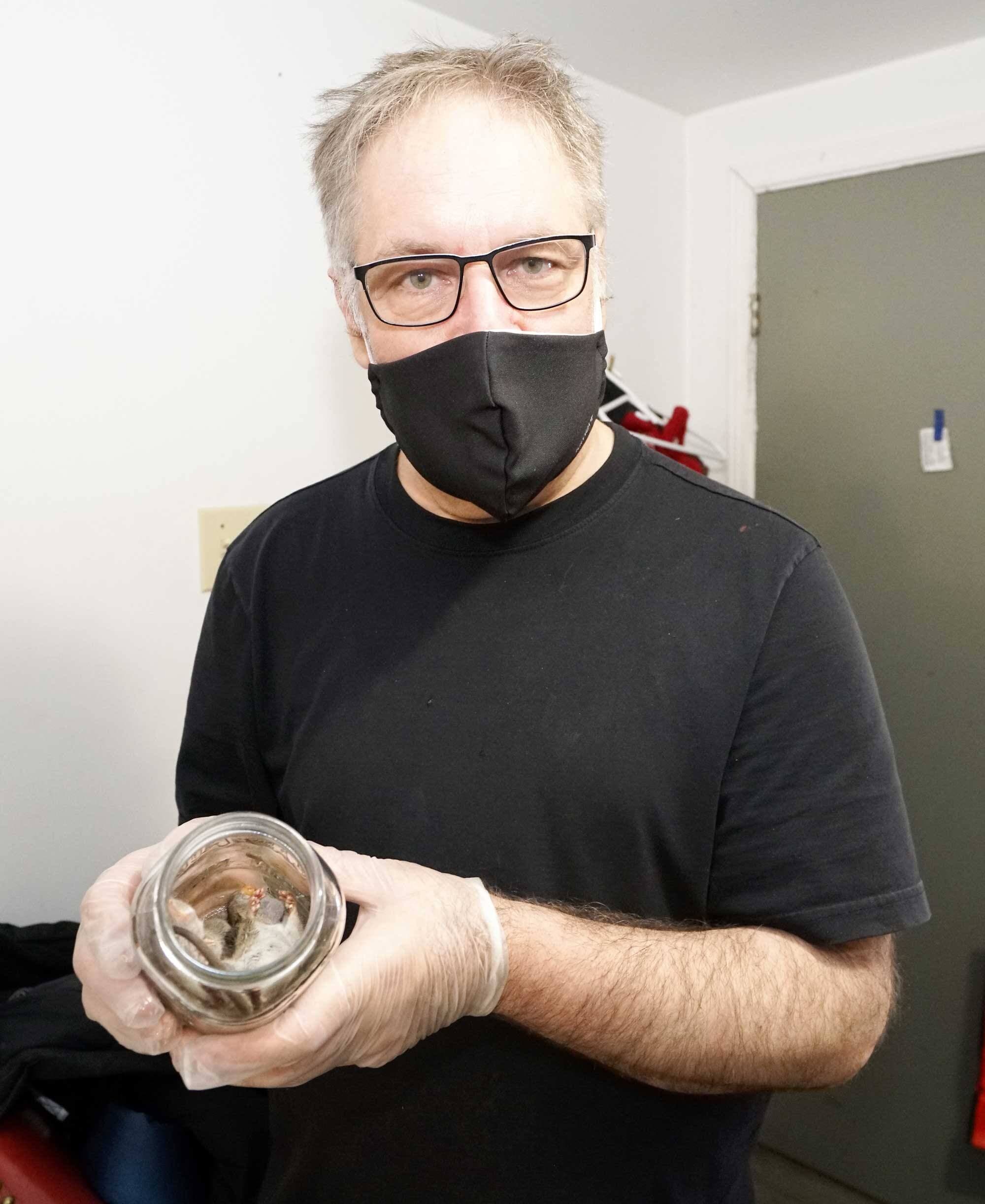 Aux prises avec un problème de rongeurs depuis juin dernier, M. Rheault a attrapé 48 bêtes comme celle-ci grâce aux trappes qu’il a installées.