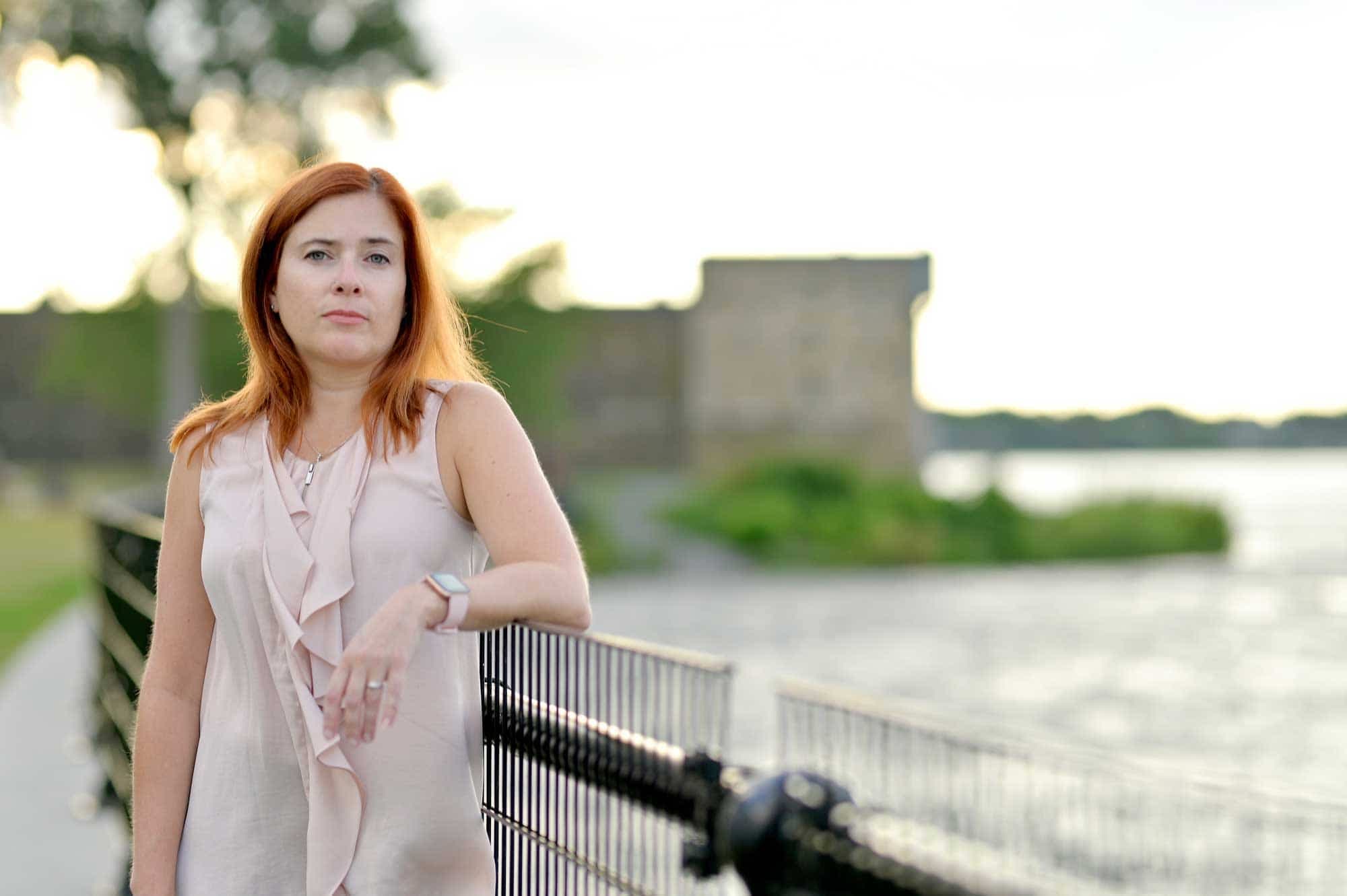 Geneviève Caumartin, la fille de la victime Francine Bissonnette, à Chambly, mardi.