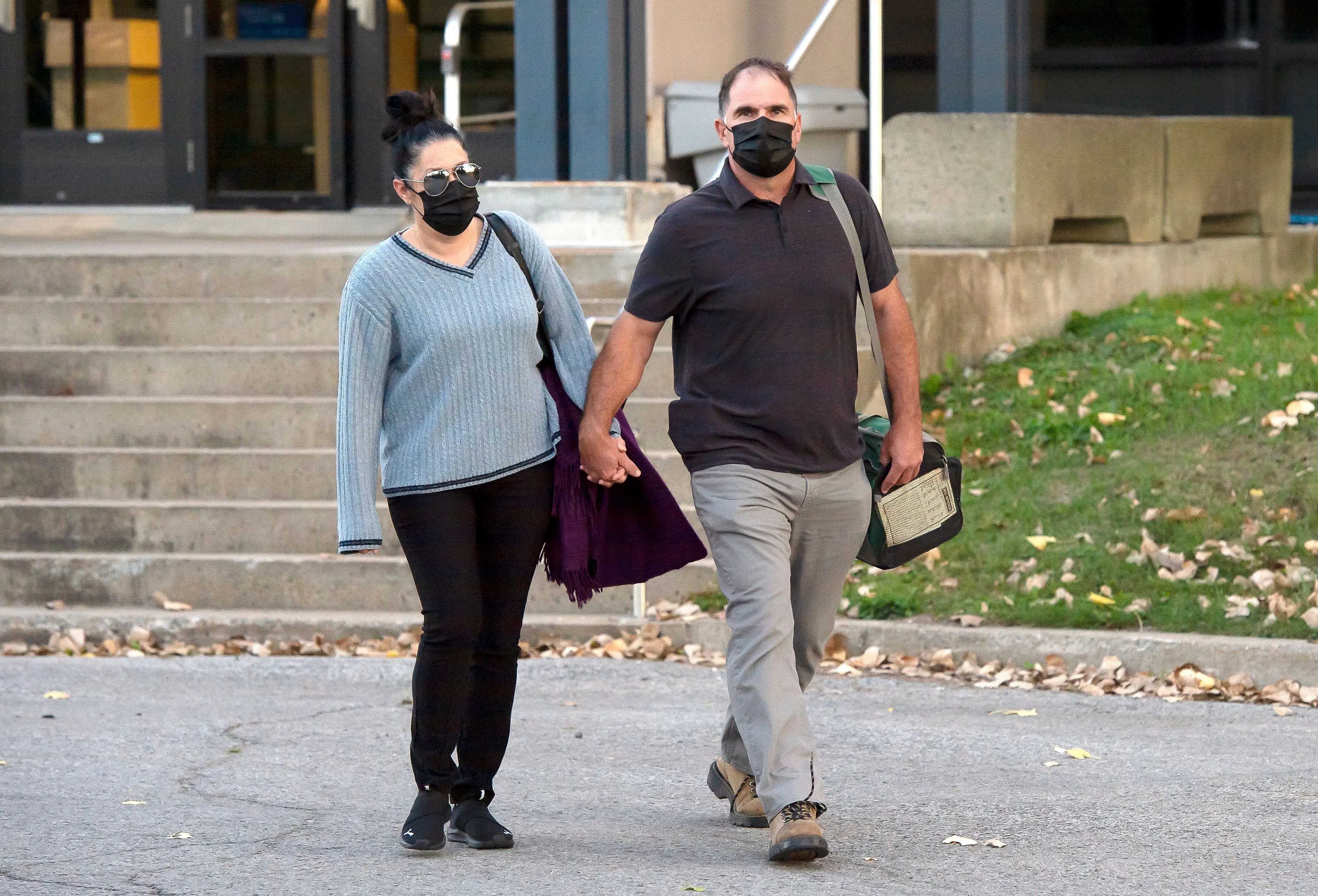Marie-Josée Viau et Guy Dion au Centre judiciaire Gouin.