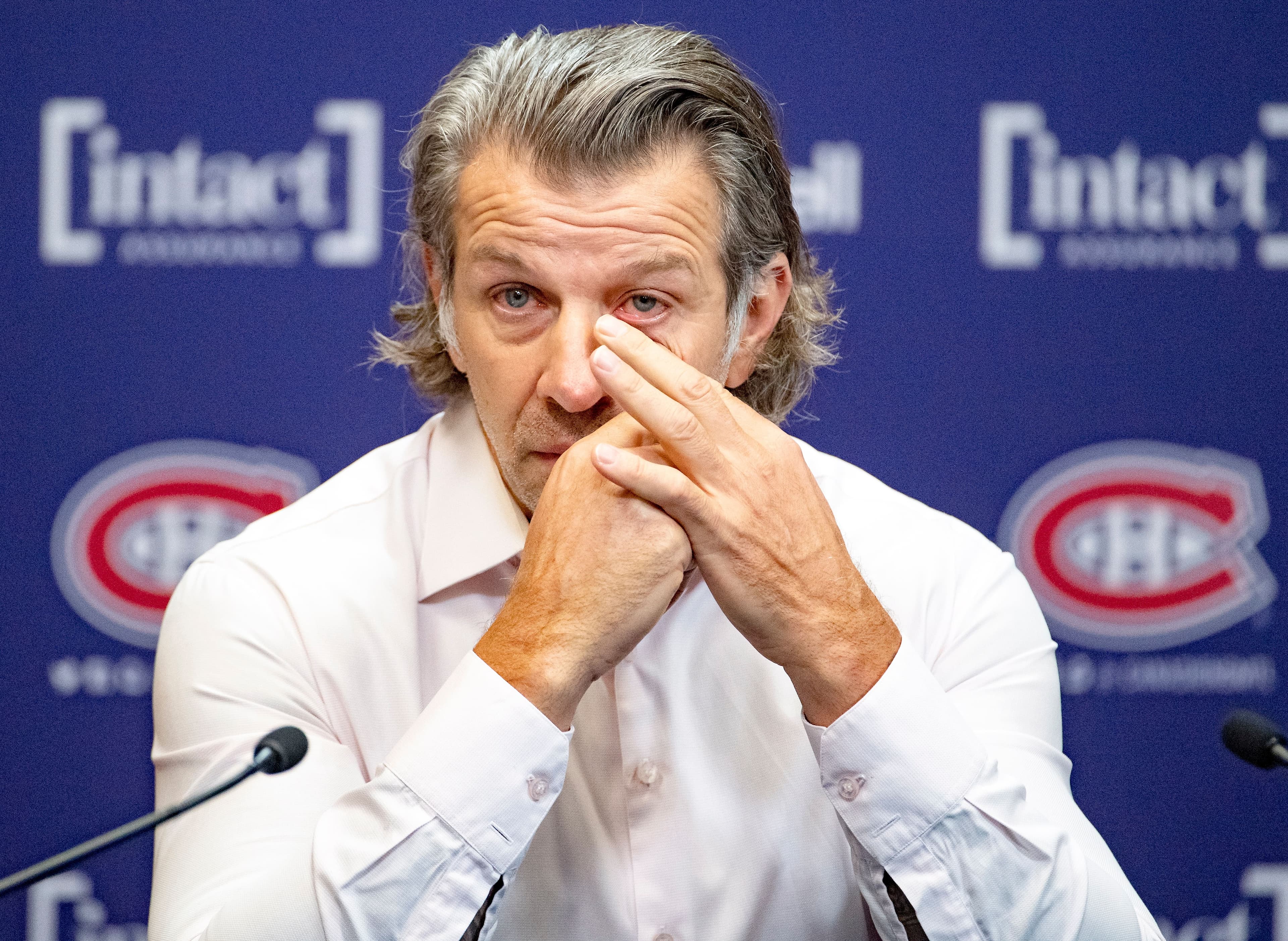 Marc Bergevin était émotif, jeudi, lors du point de presse au sujet de la santé de son gardien numéro un.