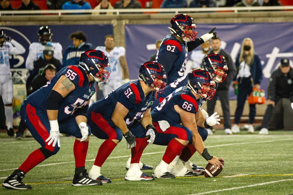 La ligne offensive des Alouettes a bien fait lors de leur dernier match face aux Argonauts de Toronto.