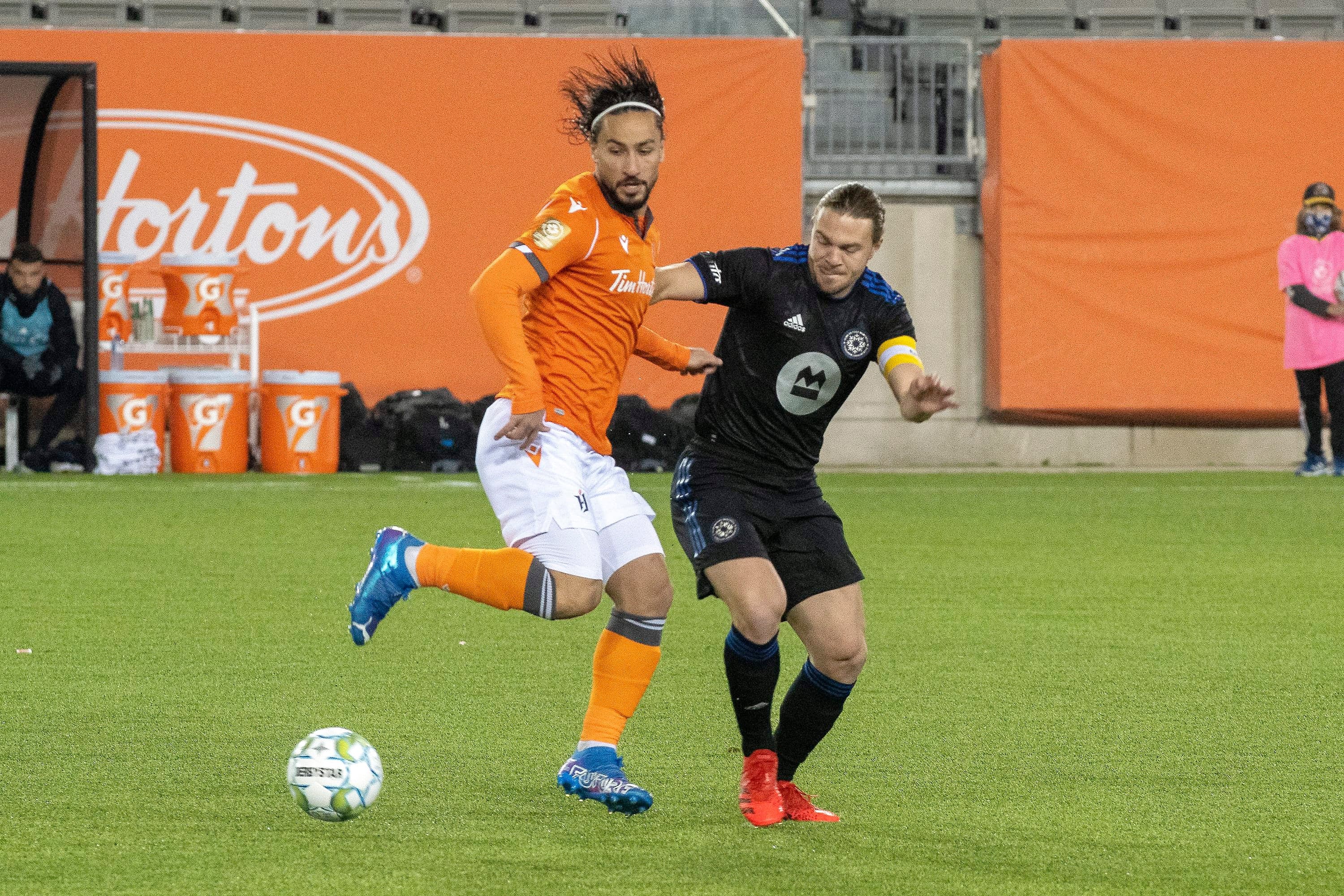 Une rencontre entre le CF Montréal et le Forge FC (équipe de la PLC), en championnat canadien, en octobre 2021.