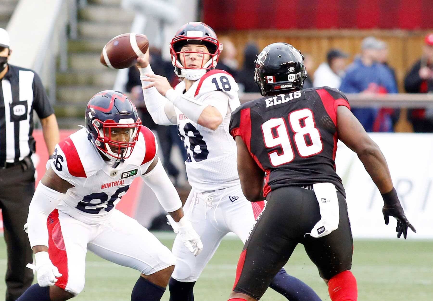 Légèrement indisposé par une blessure à un genou, le quart-arrière Matthew Shiltz va tout de même amorcer le match pour les Alouettes, samedi soir.