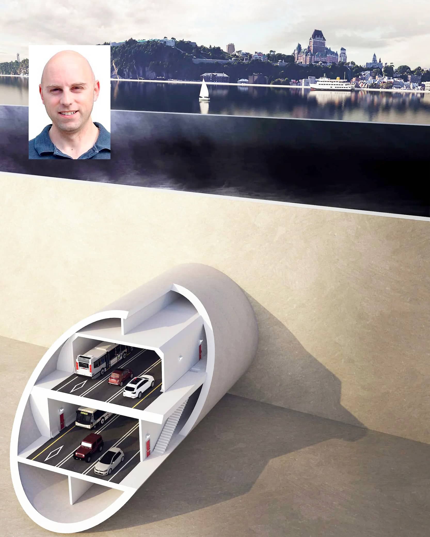 Six spécialistes en mobilité, dont Jean Dubé (en mortaise), et un expert en sciences biologiques dénoncent le projet de troisième lien du gouvernement Legault.