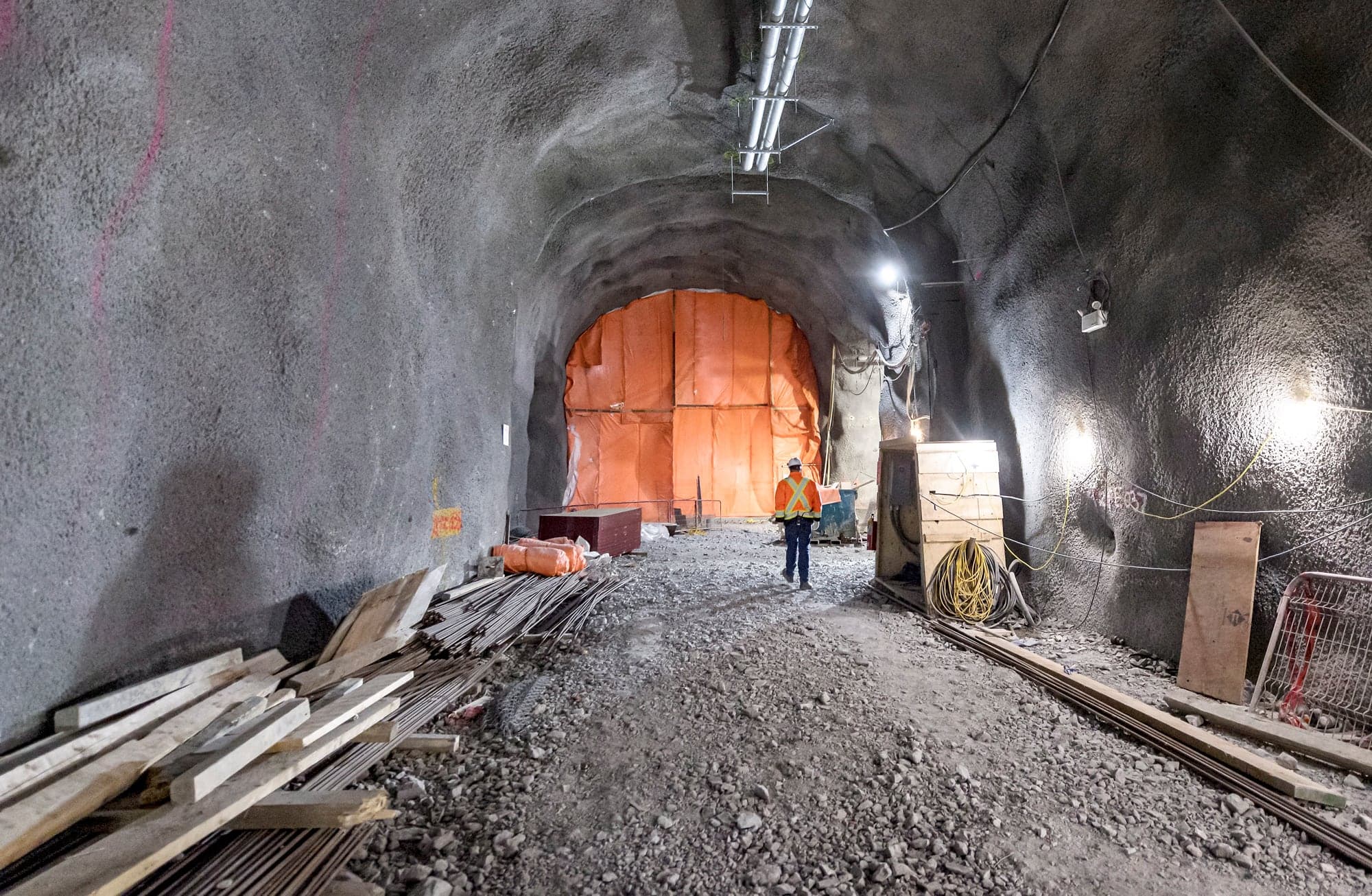 Le chantier de la station Édouard-Montpetit, en novembre dernier.