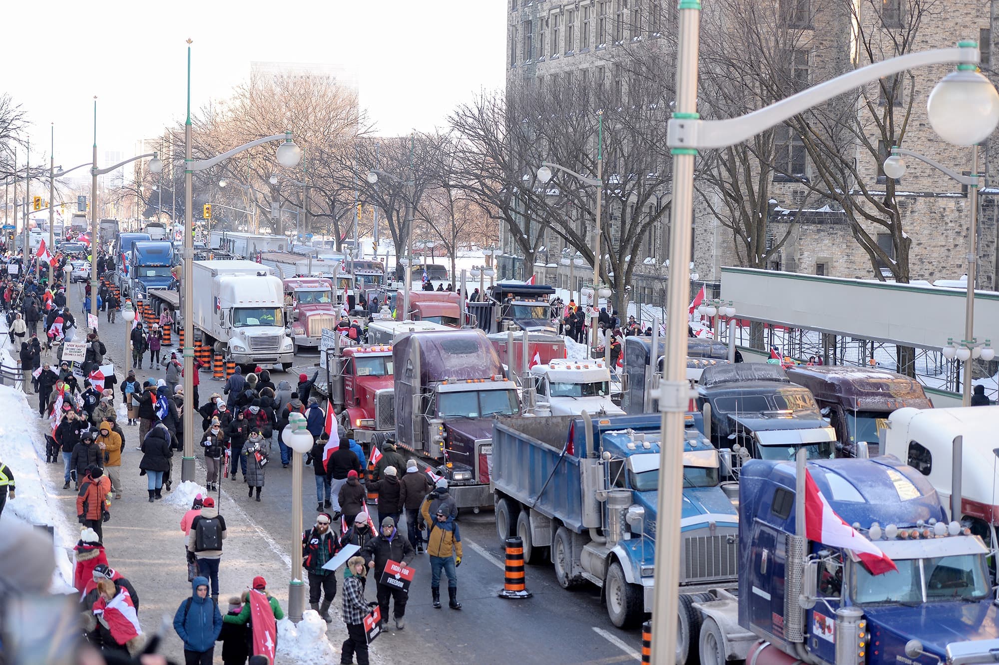 La rue Wellington devant le Parlement d’Ottawa le 29 janvier.