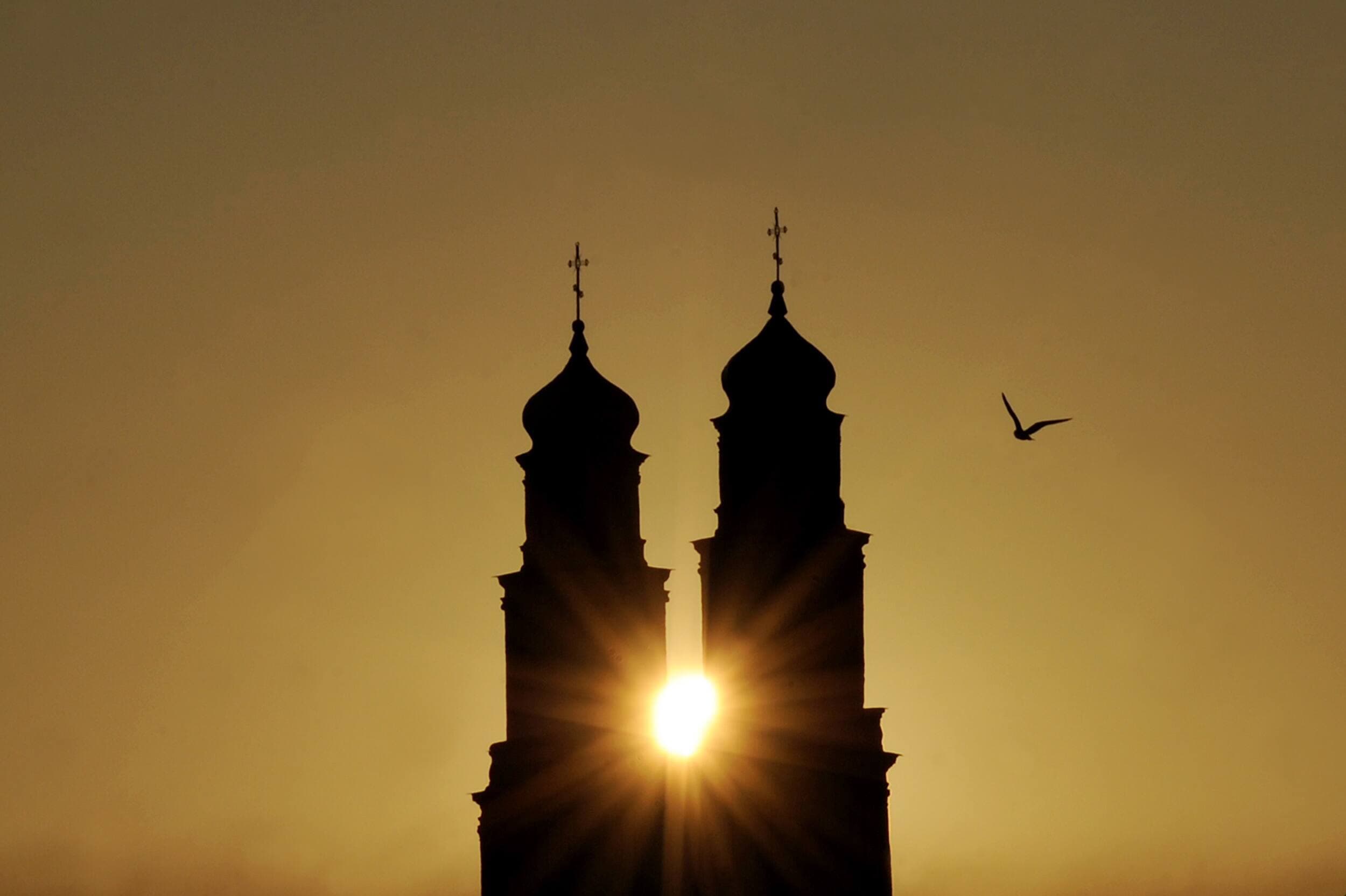 La cathédrale orthodoxe de Minsk. Le Bélarus est le seul État voisin de l’Ukraine sur la liste des pays de niveau 4 (Éviter tout voyage).
