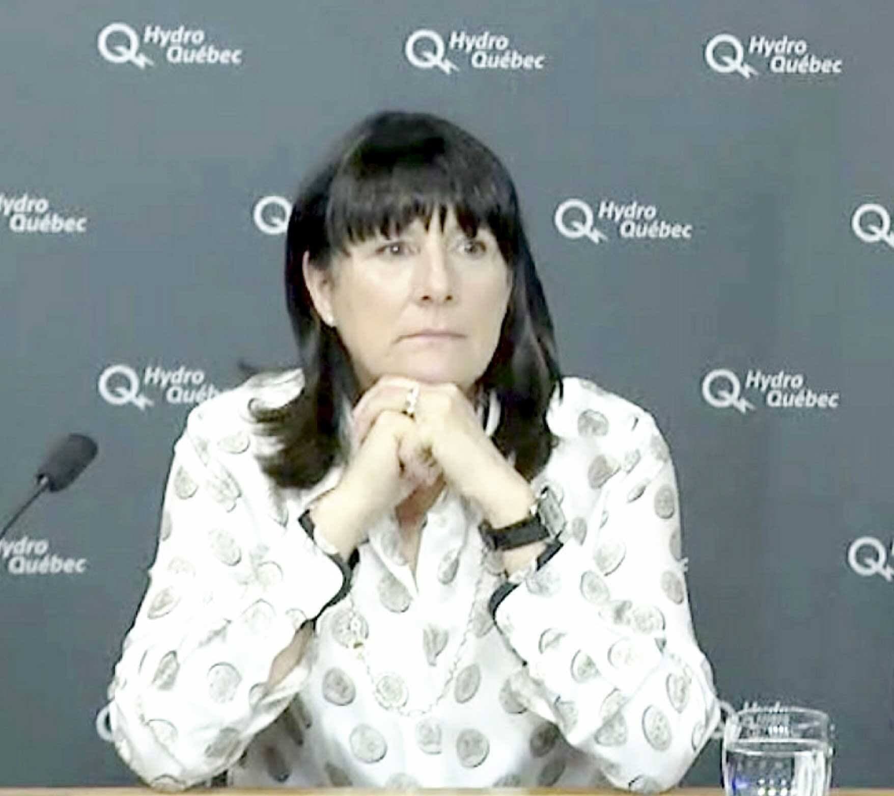 La PDG d’Hydro, Sophie Brochu, lors du dévoilement des plus récents résultats financiers.