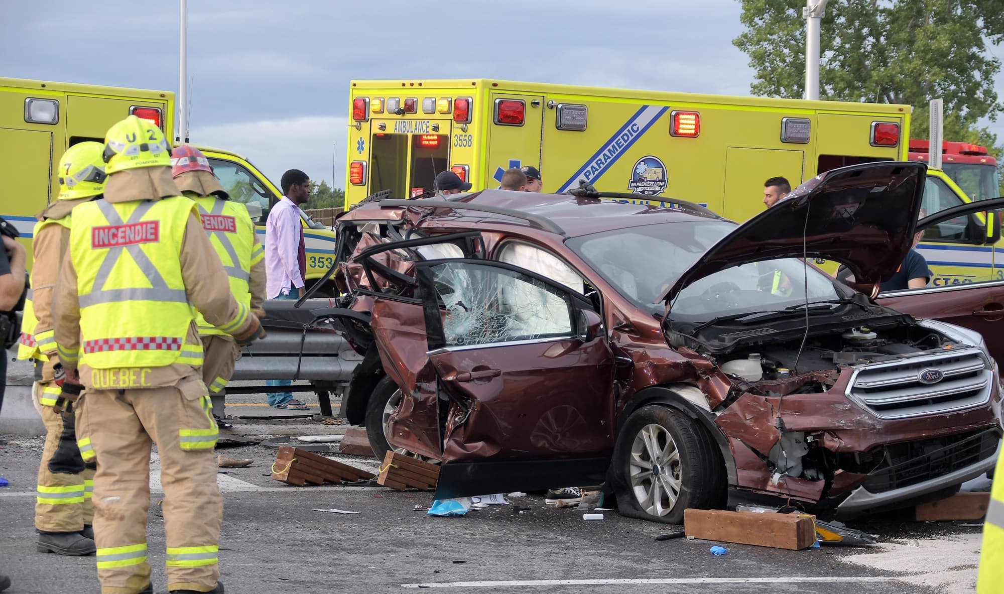 L’accident qui a tué quatre membres d’une même famille sur l’autoroute Dufferin-Montmorency de Québec, le 2 septembre 2021.