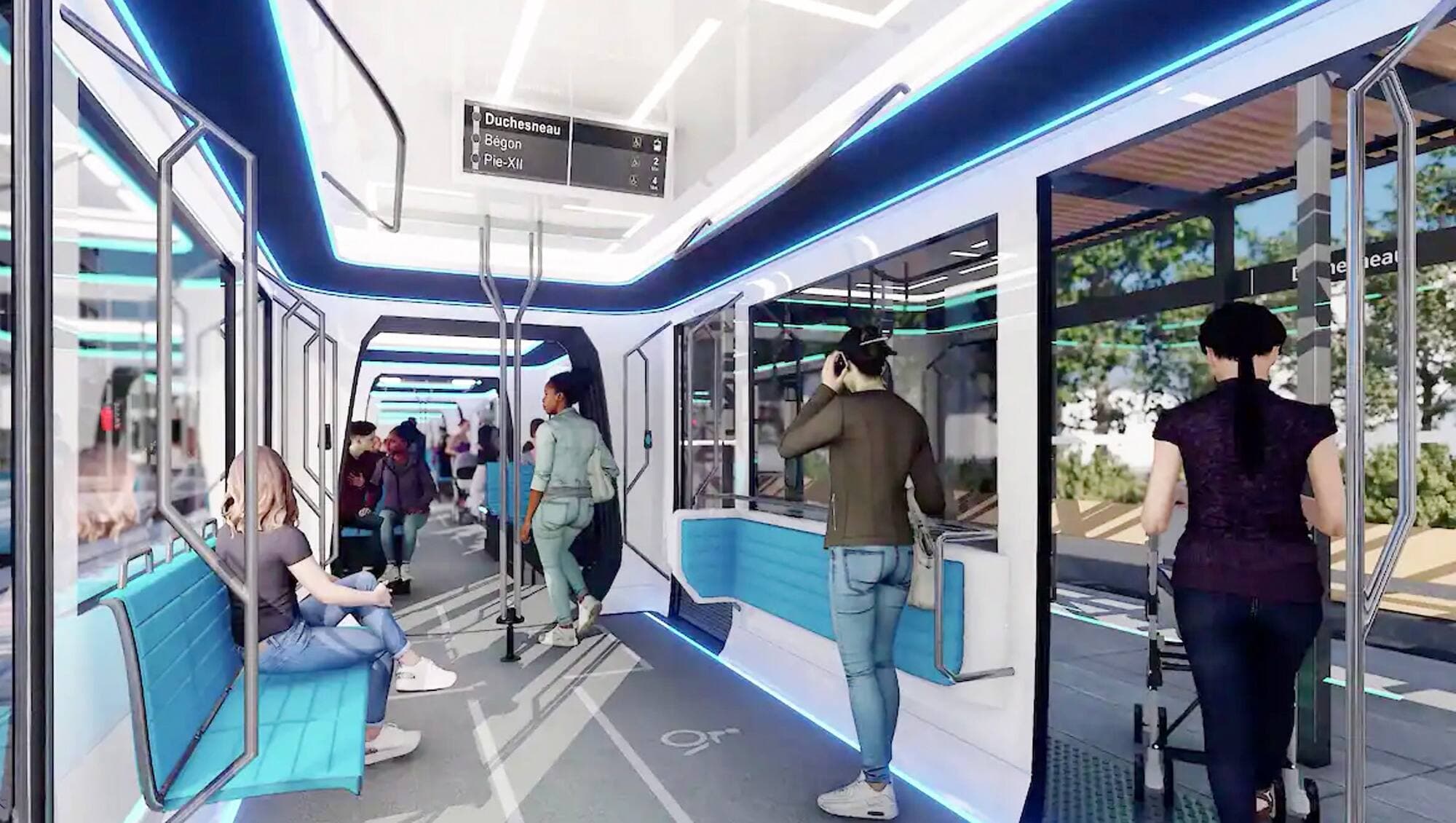 Cette image est tirée d’une nouvelle vidéo promotionnelle du projet de tramway que la Ville de Québec a dévoilée lundi.